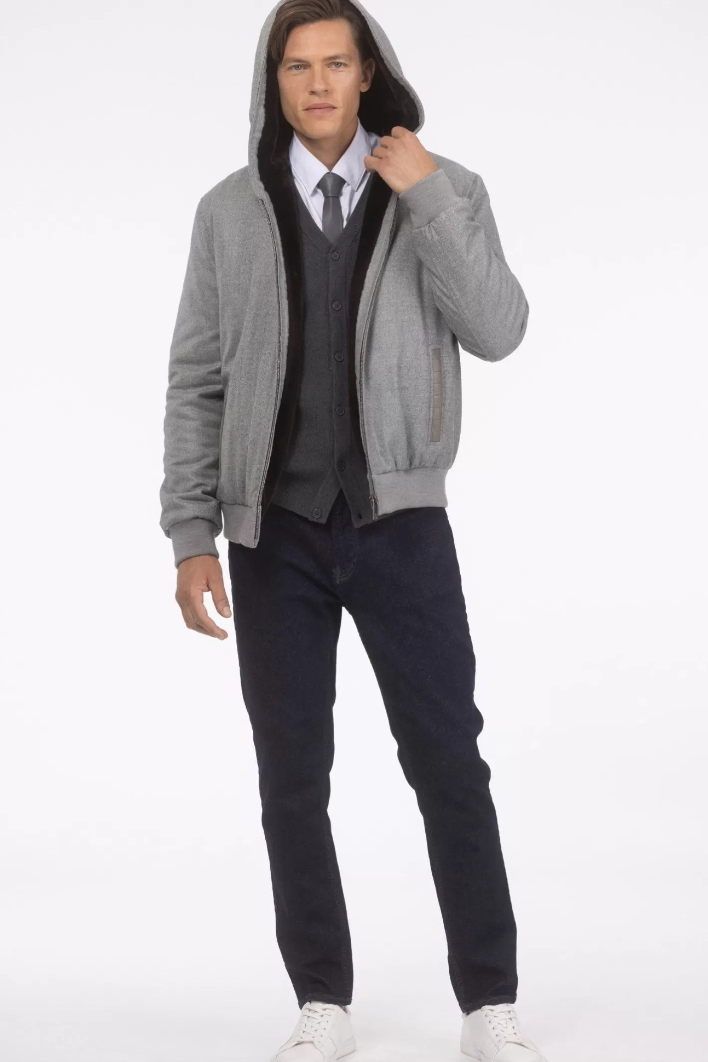 GORSKI Montreal Men's Loro Piana Cashmere & Wool Jacket With Select Shearling Lamb Lining