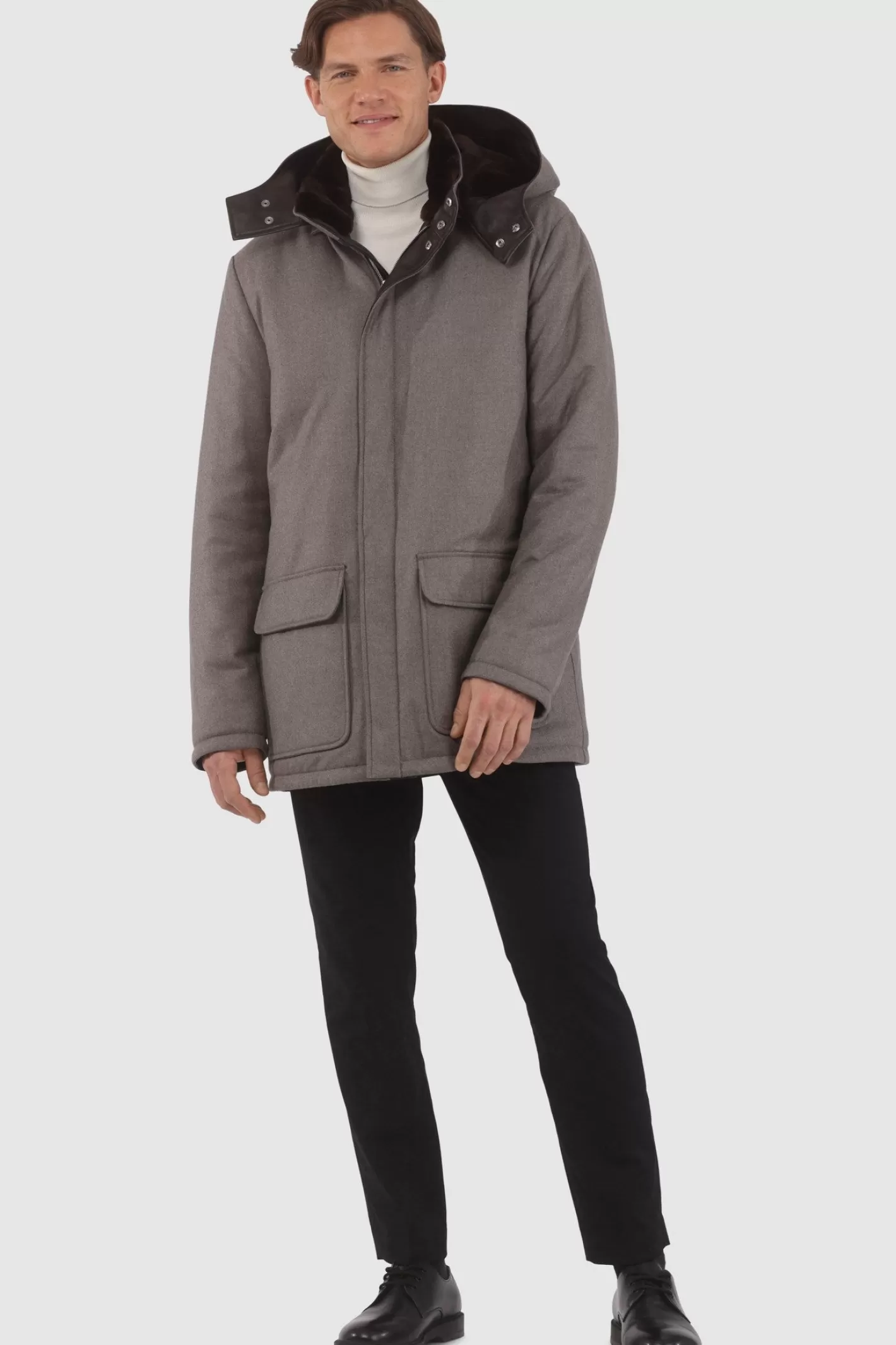GORSKI Montreal Men's Loro Piana Cashmere & Wool Parka With Select Shearling Lamb Lining