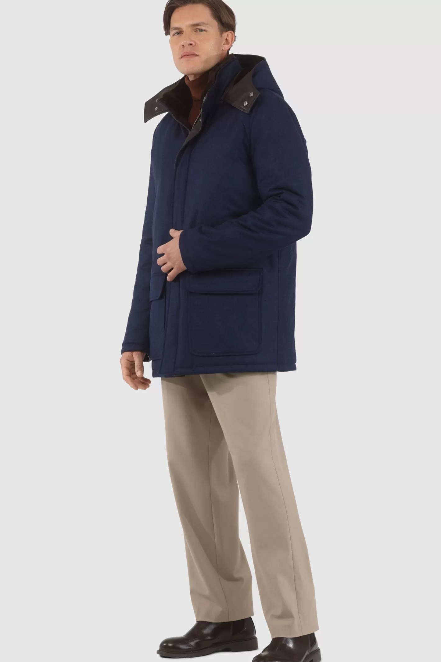 GORSKI Montreal Men's Loro Piana Cashmere & Wool Parka With Select Shearling Lamb Lining