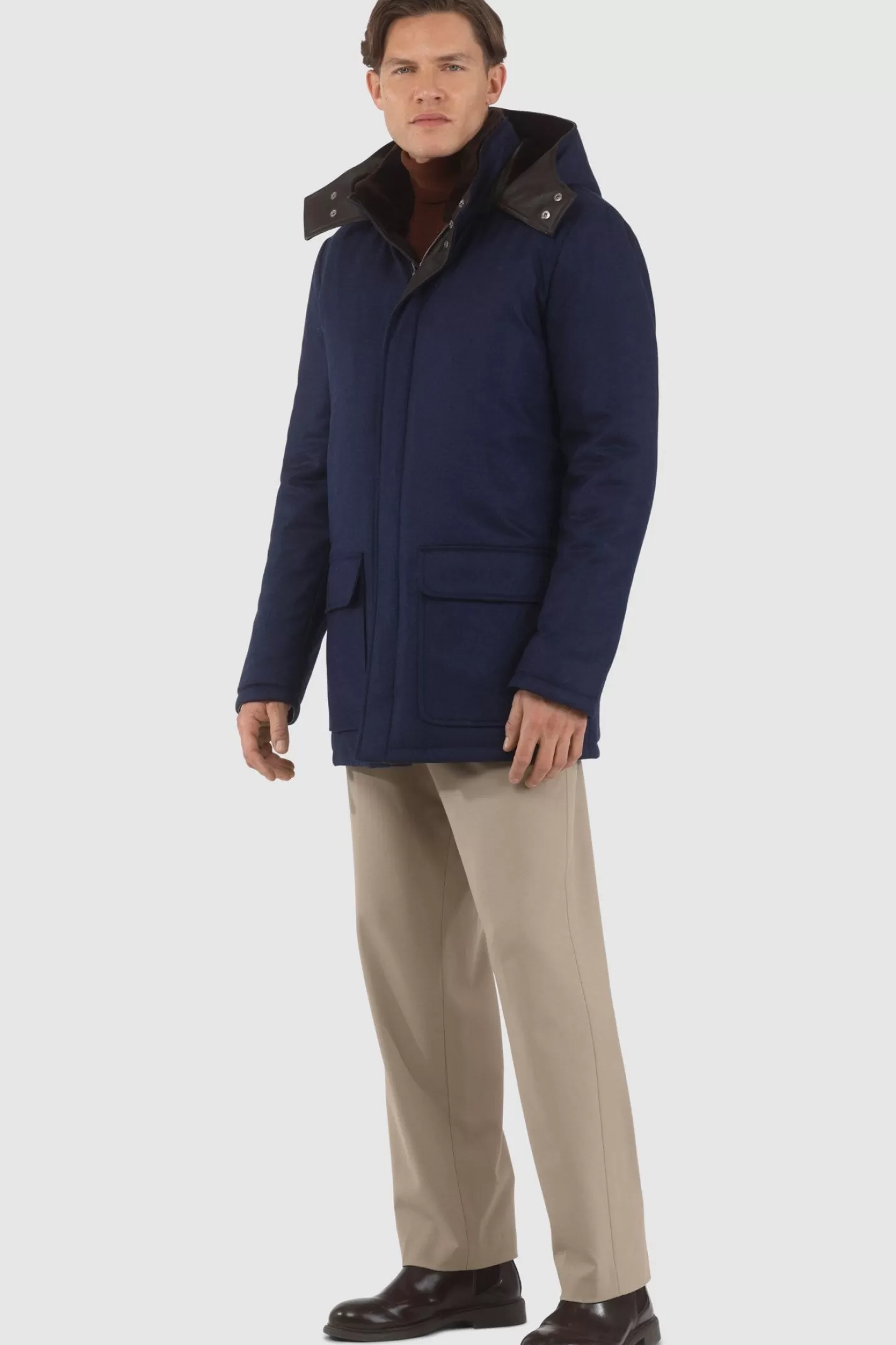 GORSKI Montreal Men's Loro Piana Cashmere & Wool Parka With Select Shearling Lamb Lining