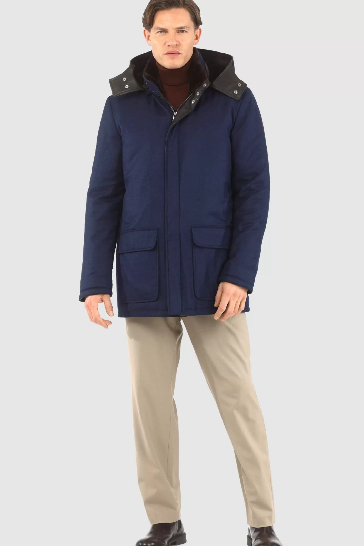 GORSKI Montreal Men's Loro Piana Cashmere & Wool Parka With Select Shearling Lamb Lining