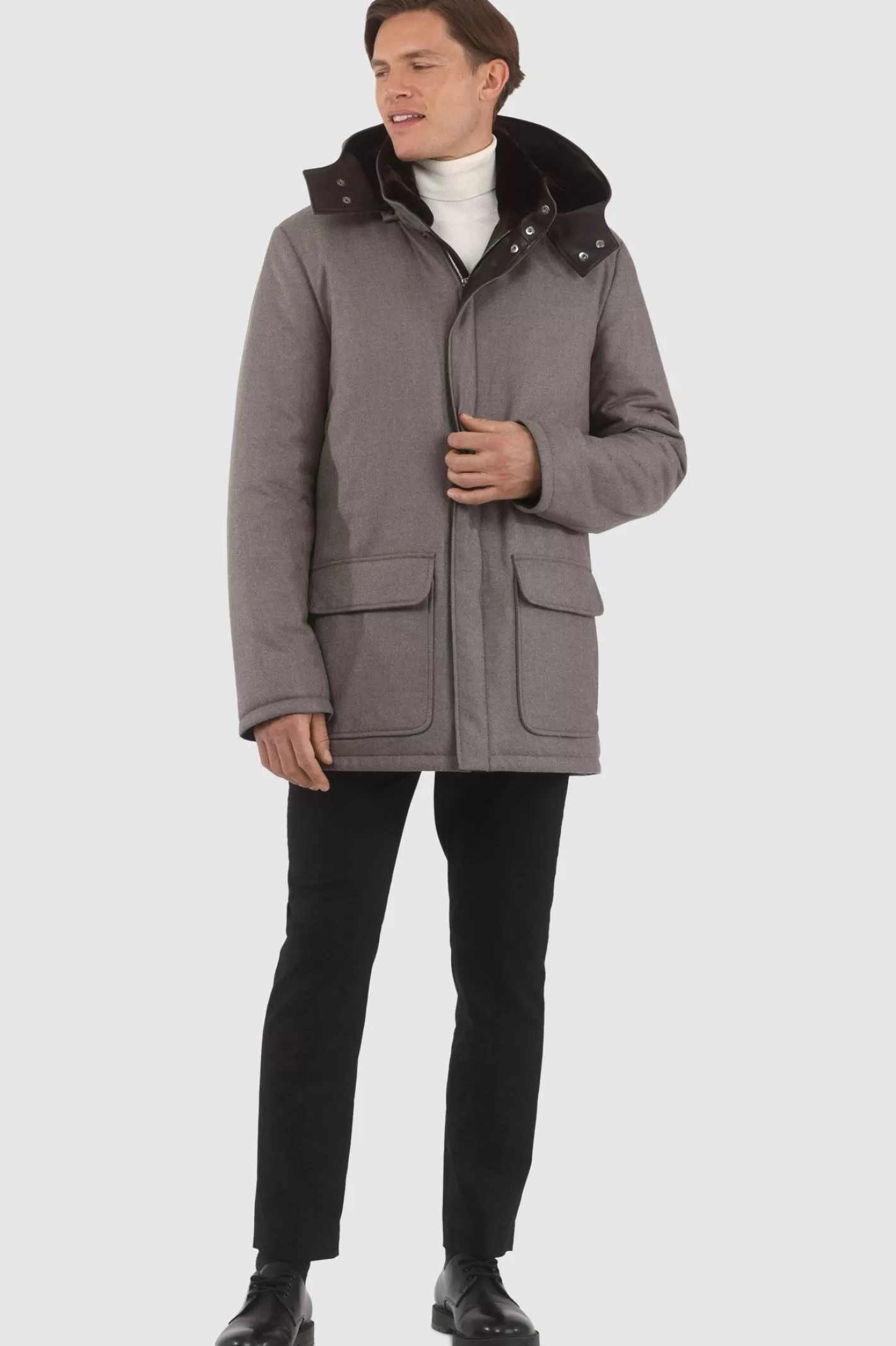 GORSKI Montreal Men's Loro Piana Cashmere & Wool Parka With Select Shearling Lamb Lining