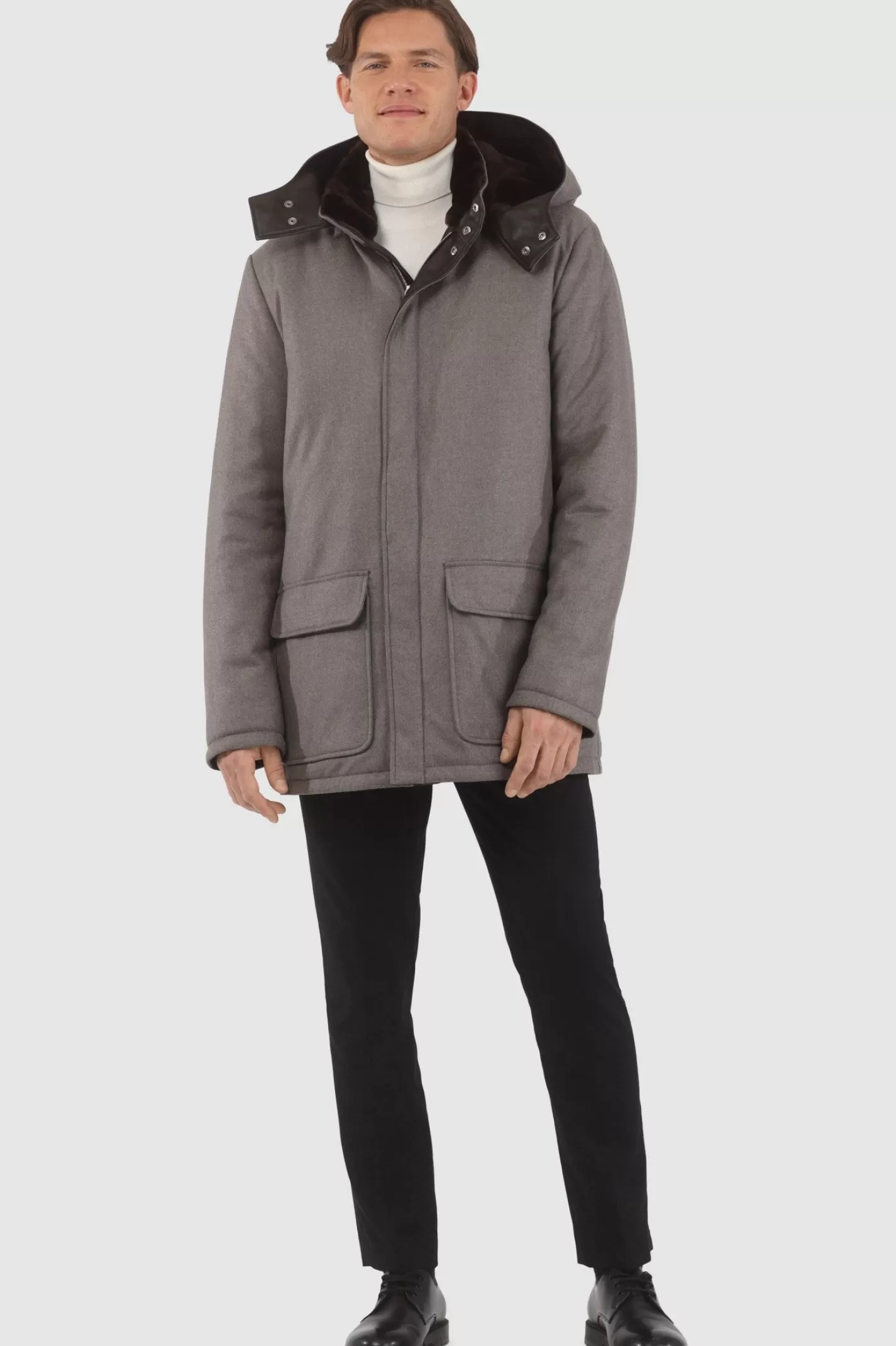 GORSKI Montreal Men's Loro Piana Cashmere & Wool Parka With Select Shearling Lamb Lining