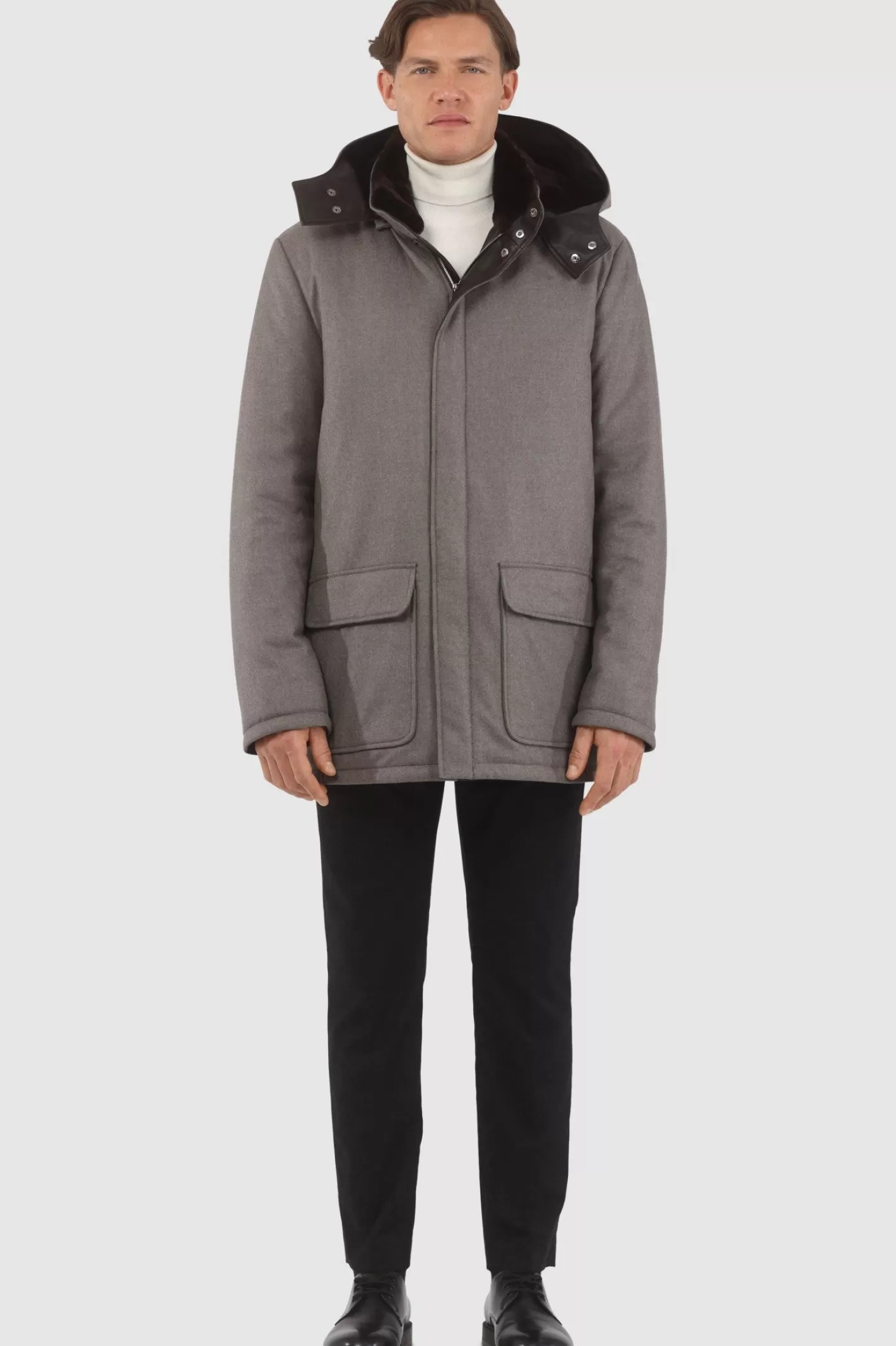 GORSKI Montreal Men's Loro Piana Cashmere & Wool Parka With Select Shearling Lamb Lining