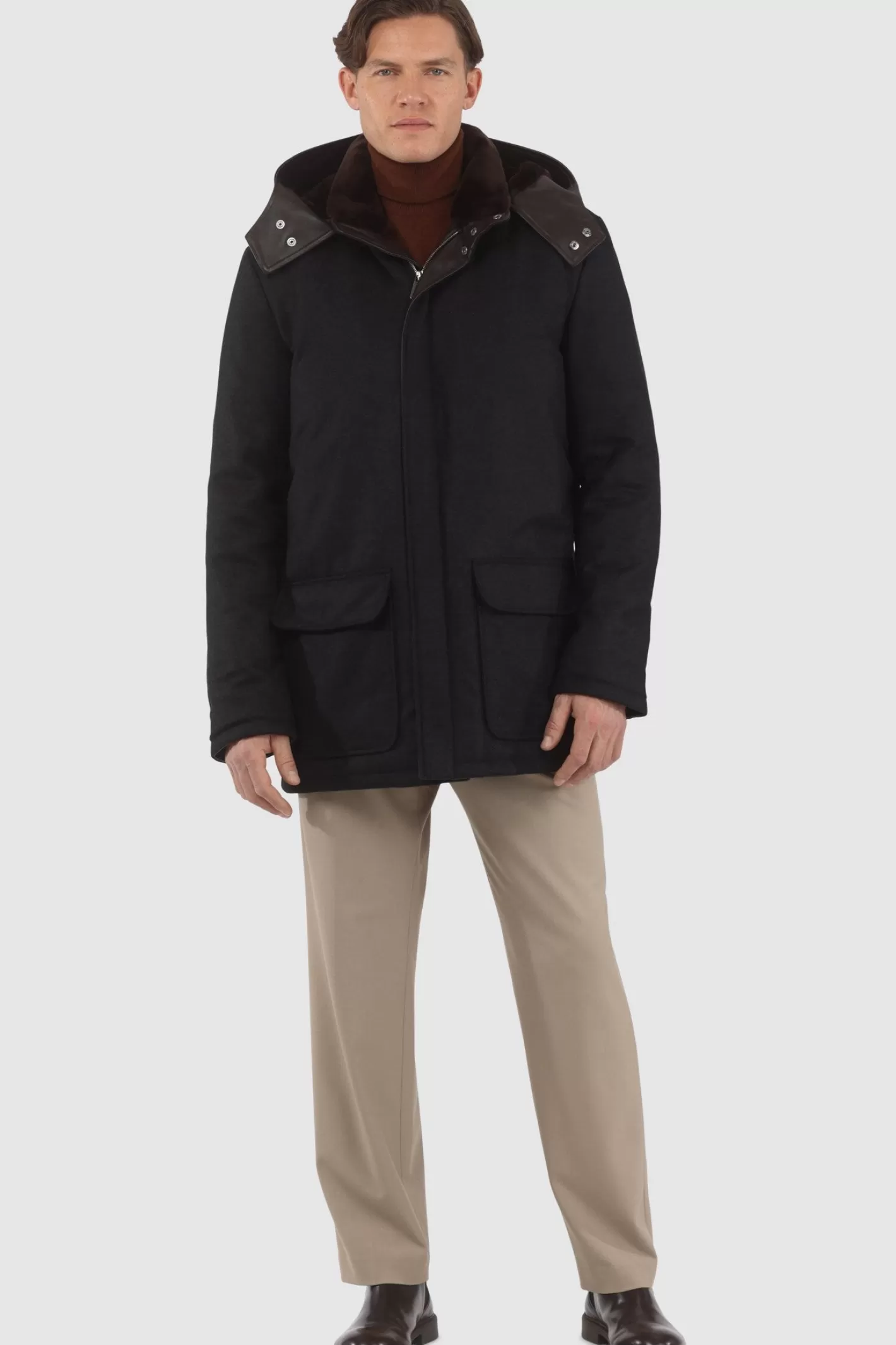 GORSKI Montreal Men's Loro Piana Cashmere & Wool Parka With Select Shearling Lamb Lining
