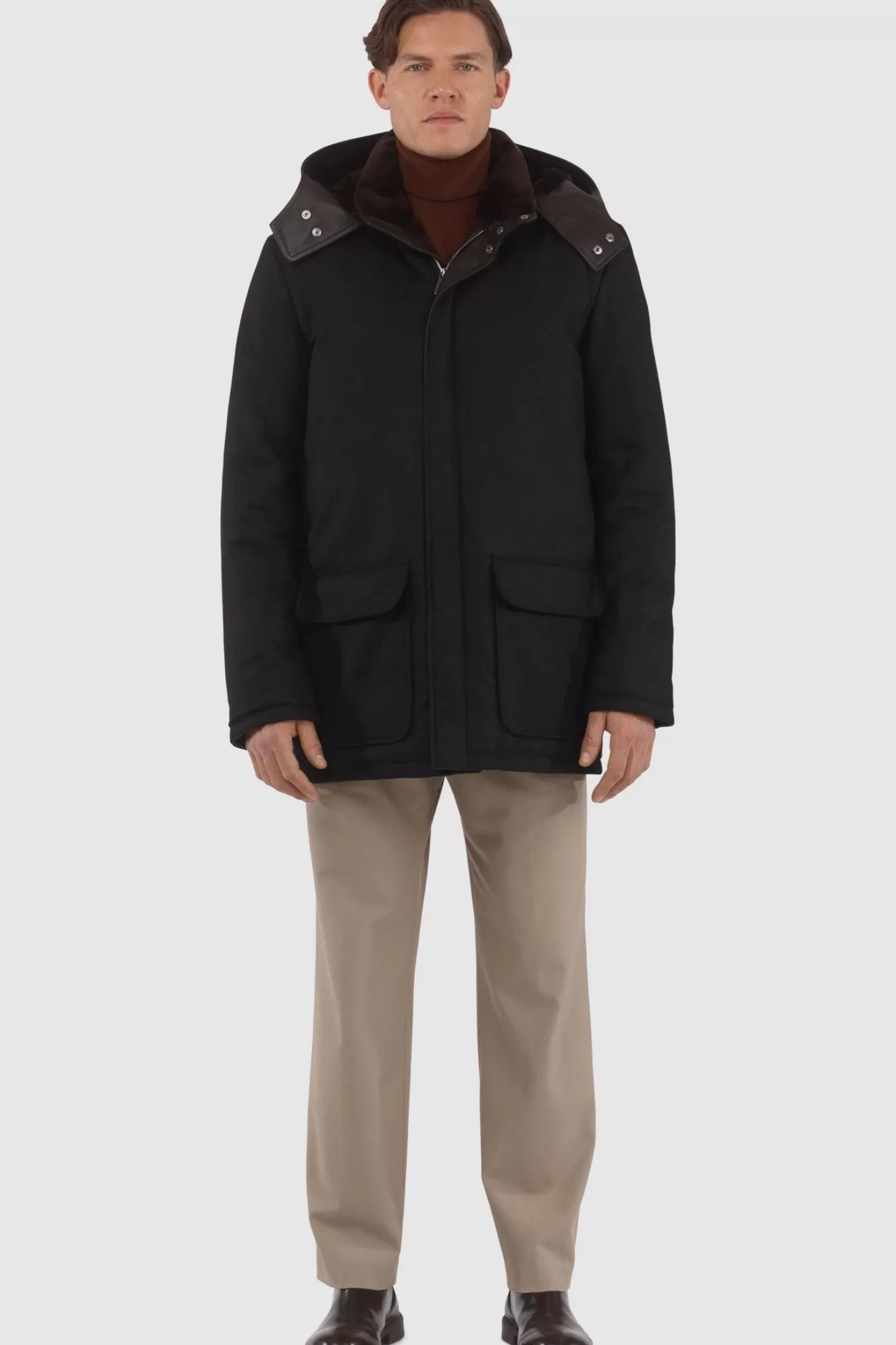 GORSKI Montreal Men's Loro Piana Cashmere & Wool Parka With Select Shearling Lamb Lining