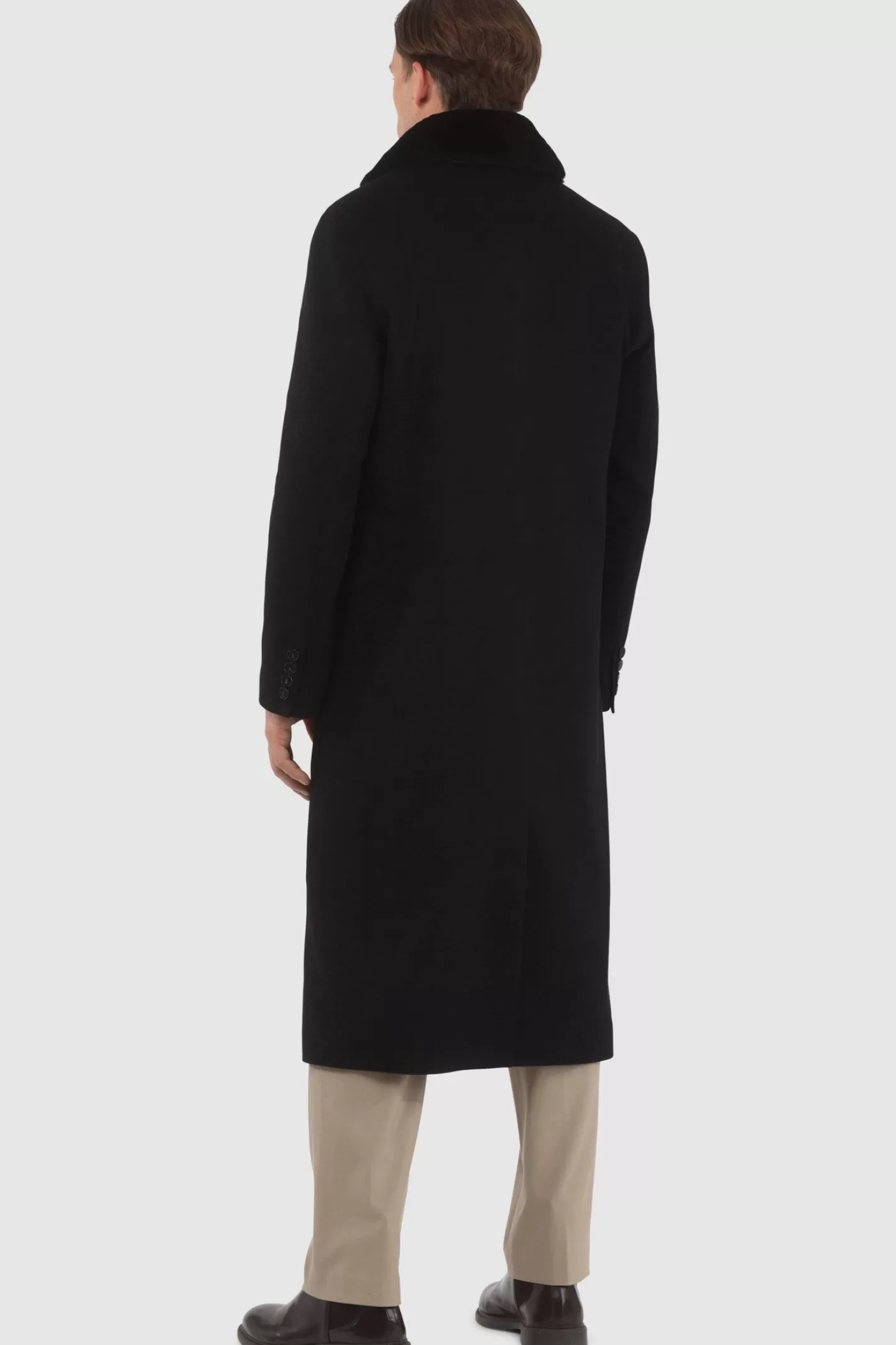 GORSKI Montreal Men's Loro Piana Cashmere Coat With Detachable Select Shearling Lamb Collar