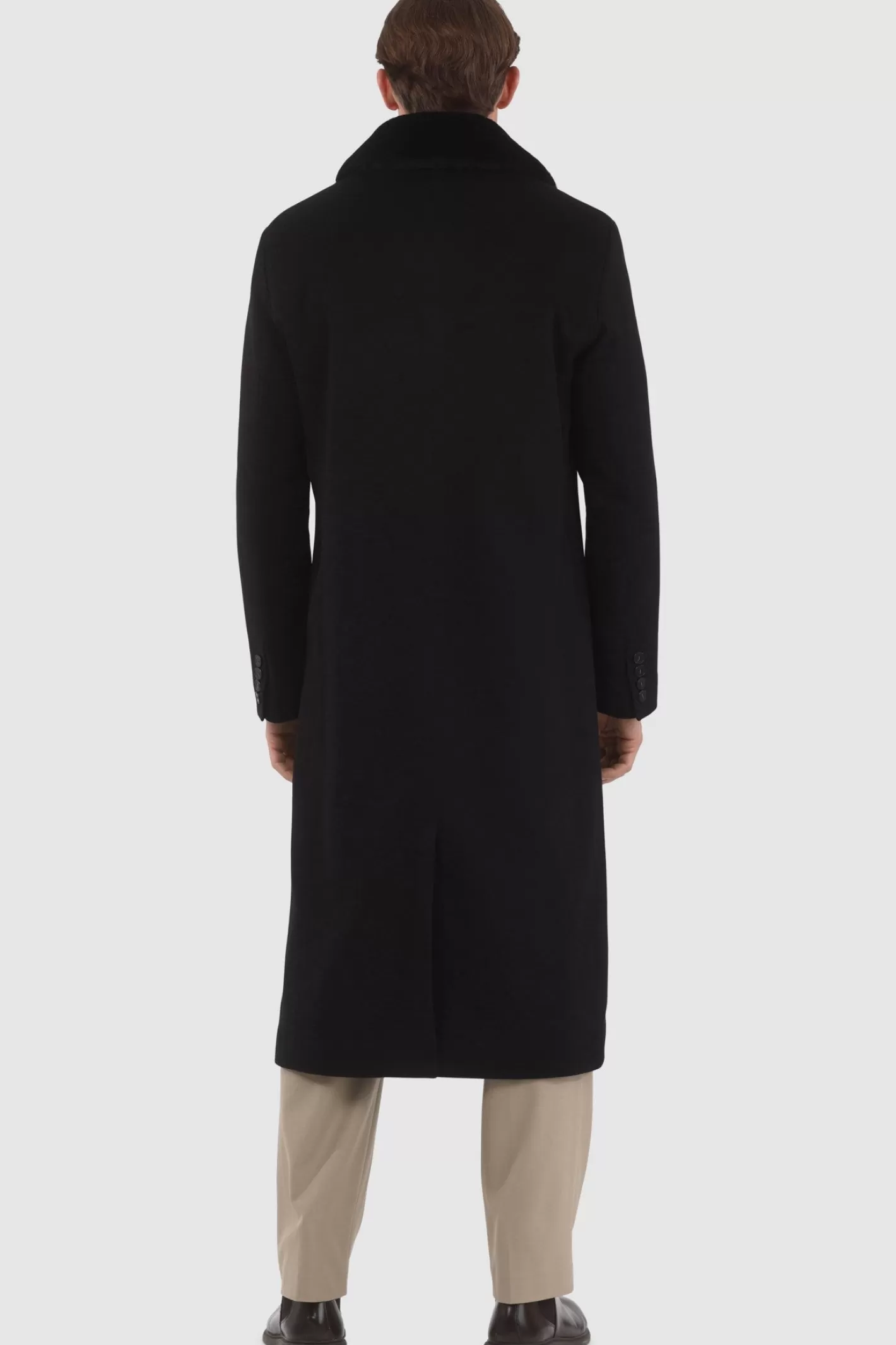 GORSKI Montreal Men's Loro Piana Cashmere Coat With Detachable Select Shearling Lamb Collar