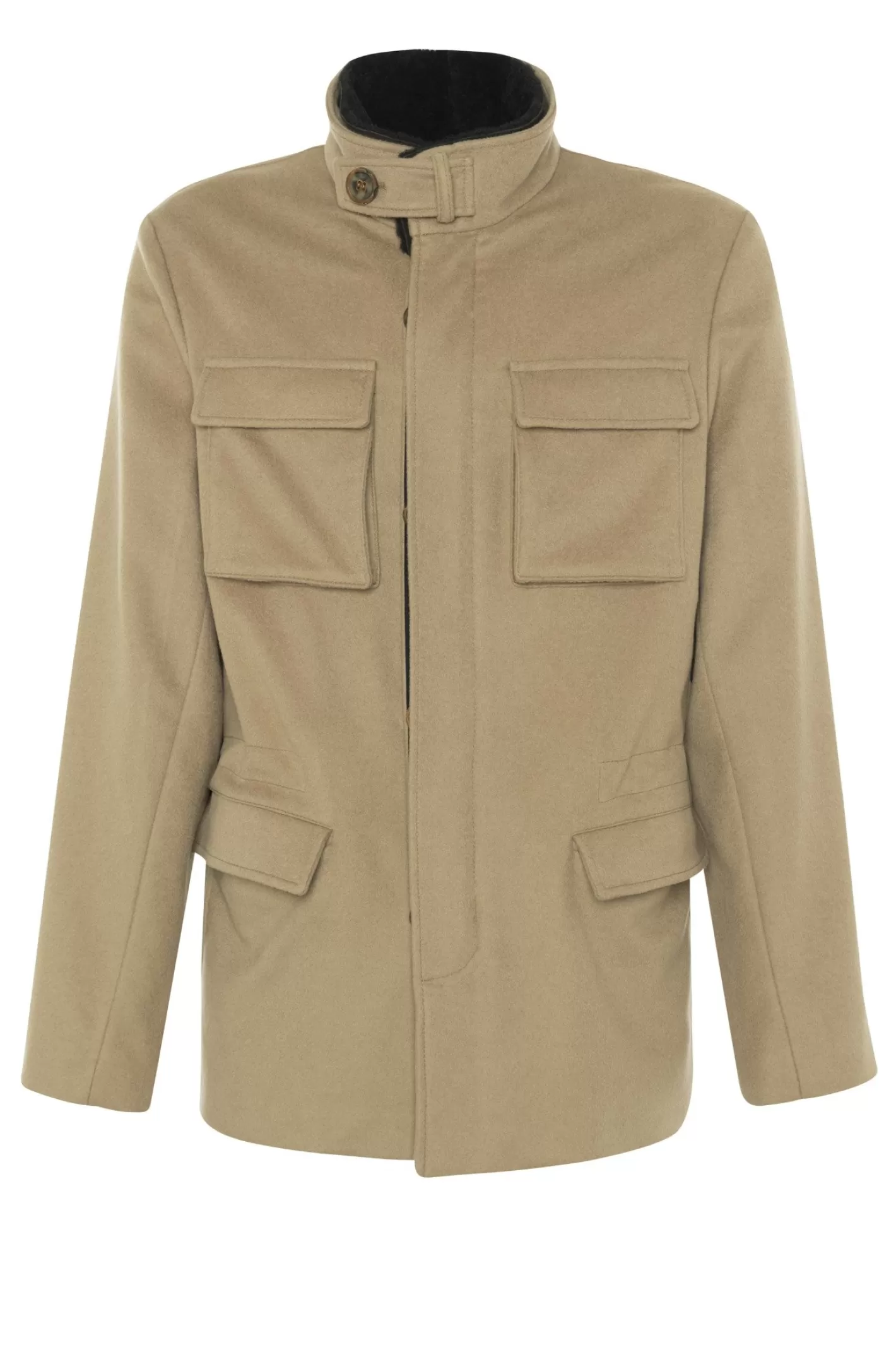 GORSKI Montreal Men's Loro Piana Cashmere Jacket With Detachable Select Shearling Lamb Collar