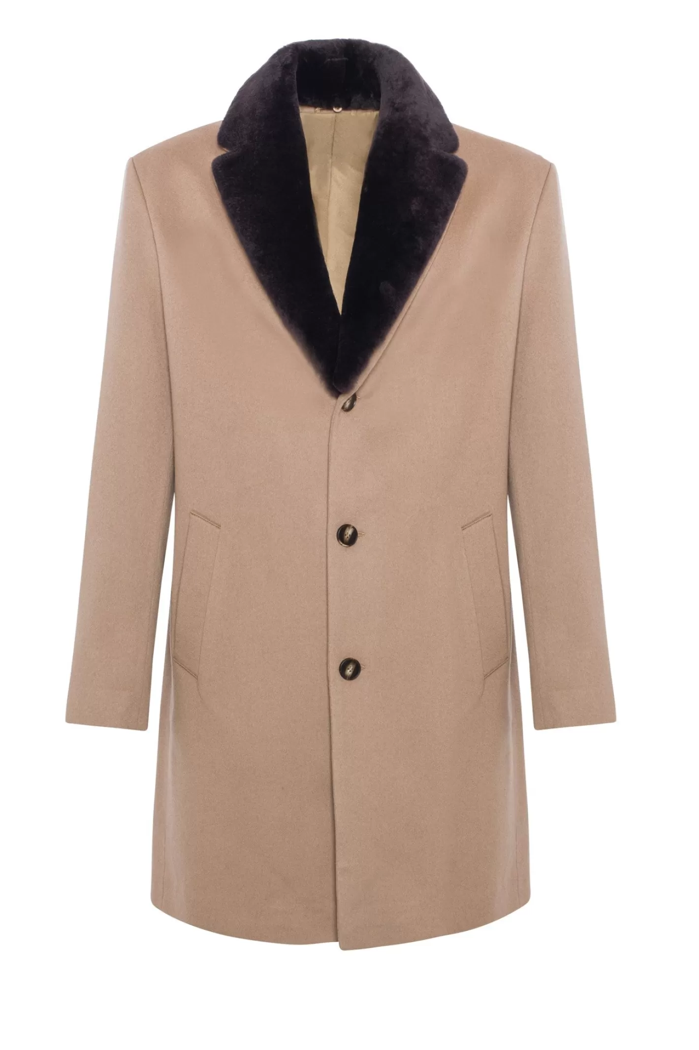 GORSKI Montreal Men's Loro Piana Cashmere Short Coat With Detachable Select Shearling Lamb Collar