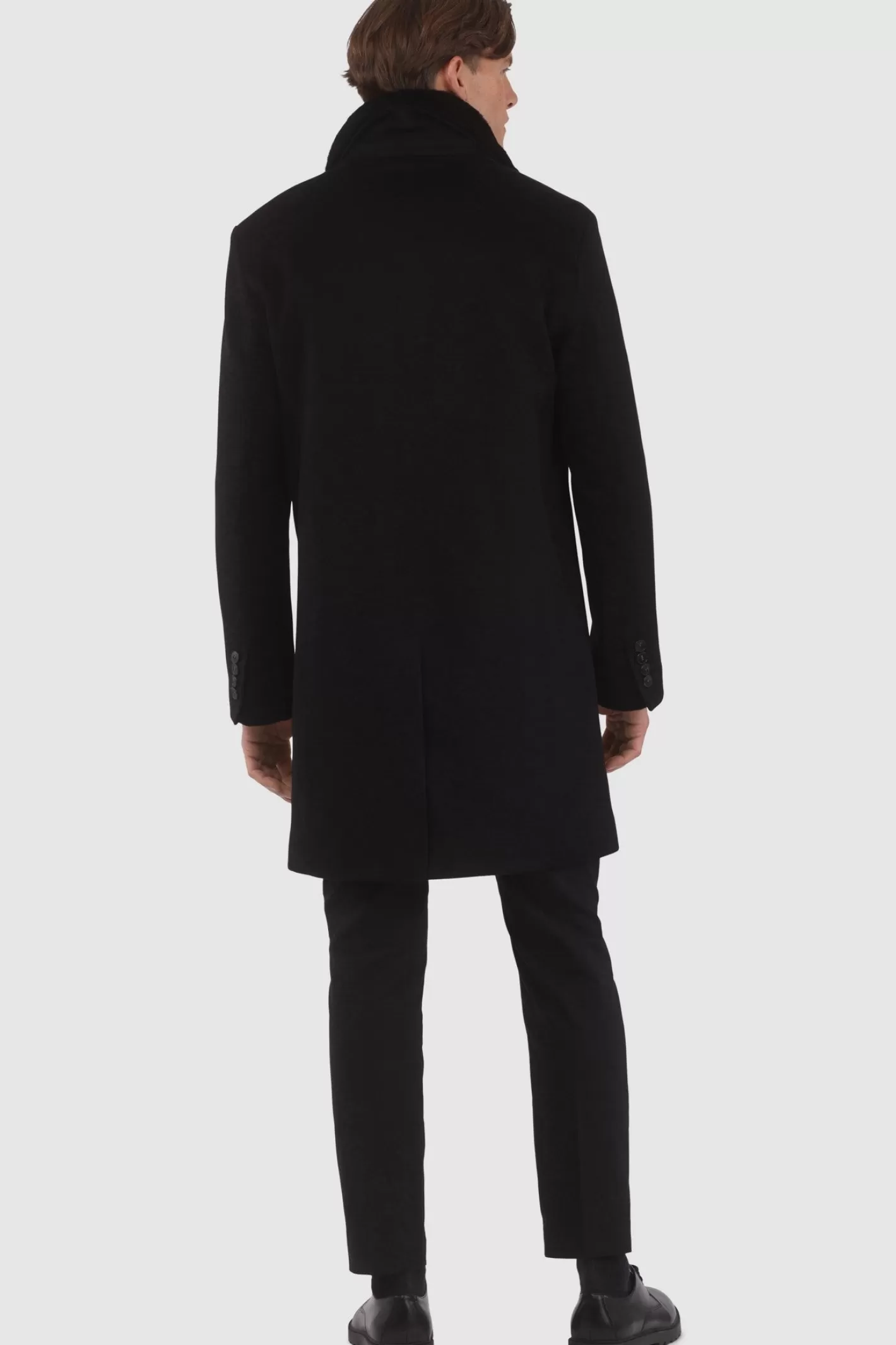 GORSKI Montreal Men's Loro Piana Cashmere Short Coat With Detachable Select Shearling Lamb Collar