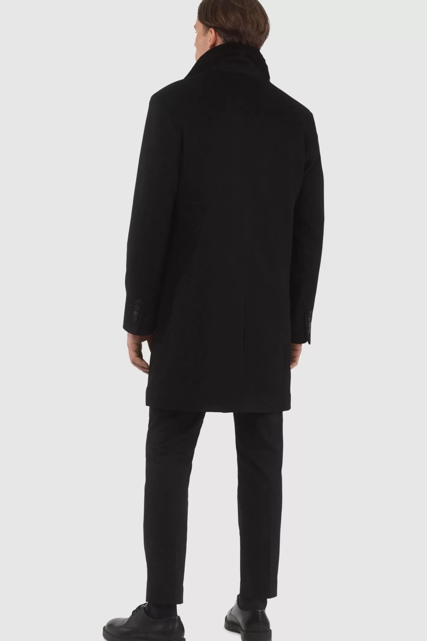 GORSKI Montreal Men's Loro Piana Cashmere Short Coat With Detachable Select Shearling Lamb Collar