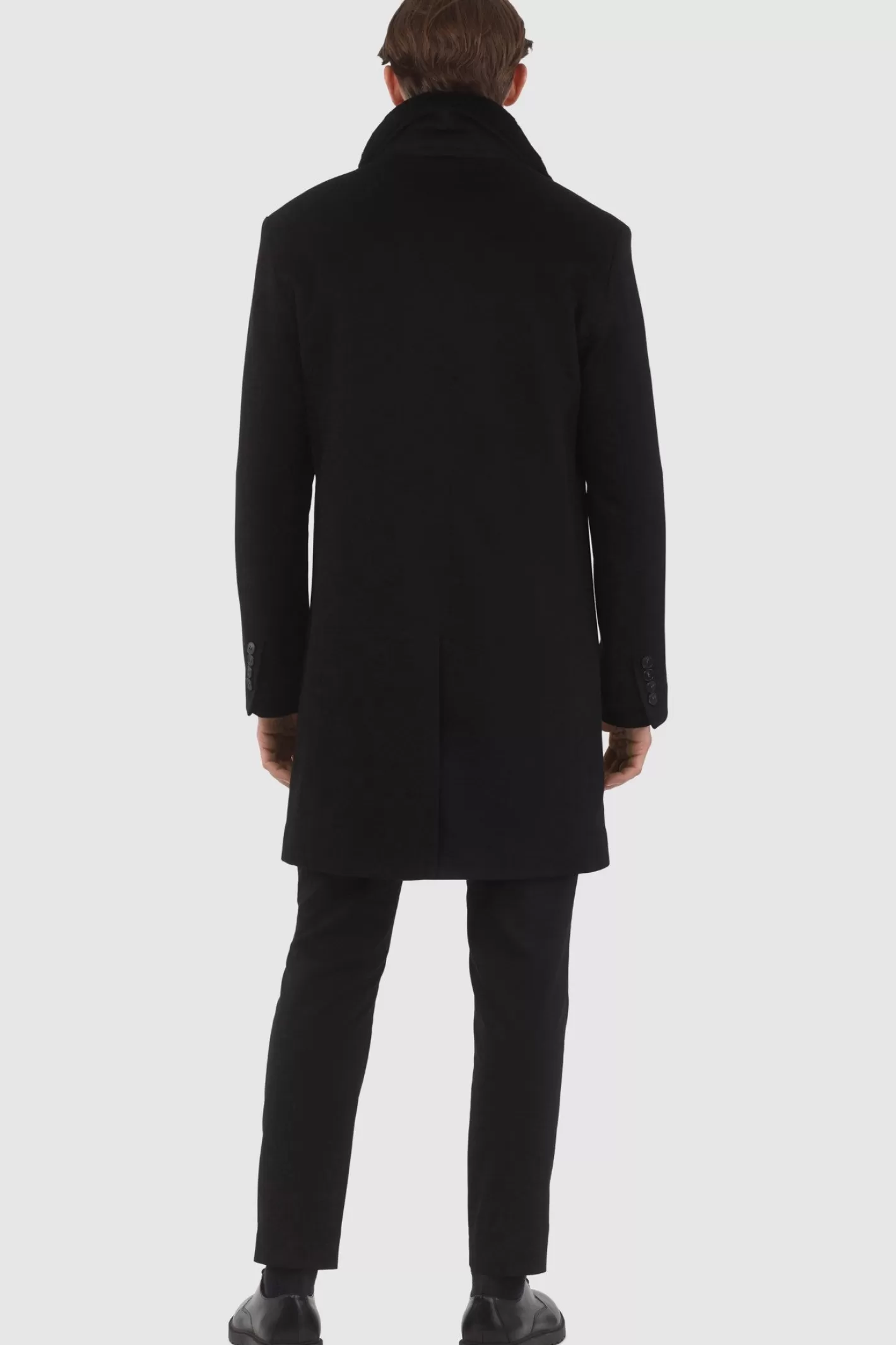 GORSKI Montreal Men's Loro Piana Cashmere Short Coat With Detachable Select Shearling Lamb Collar