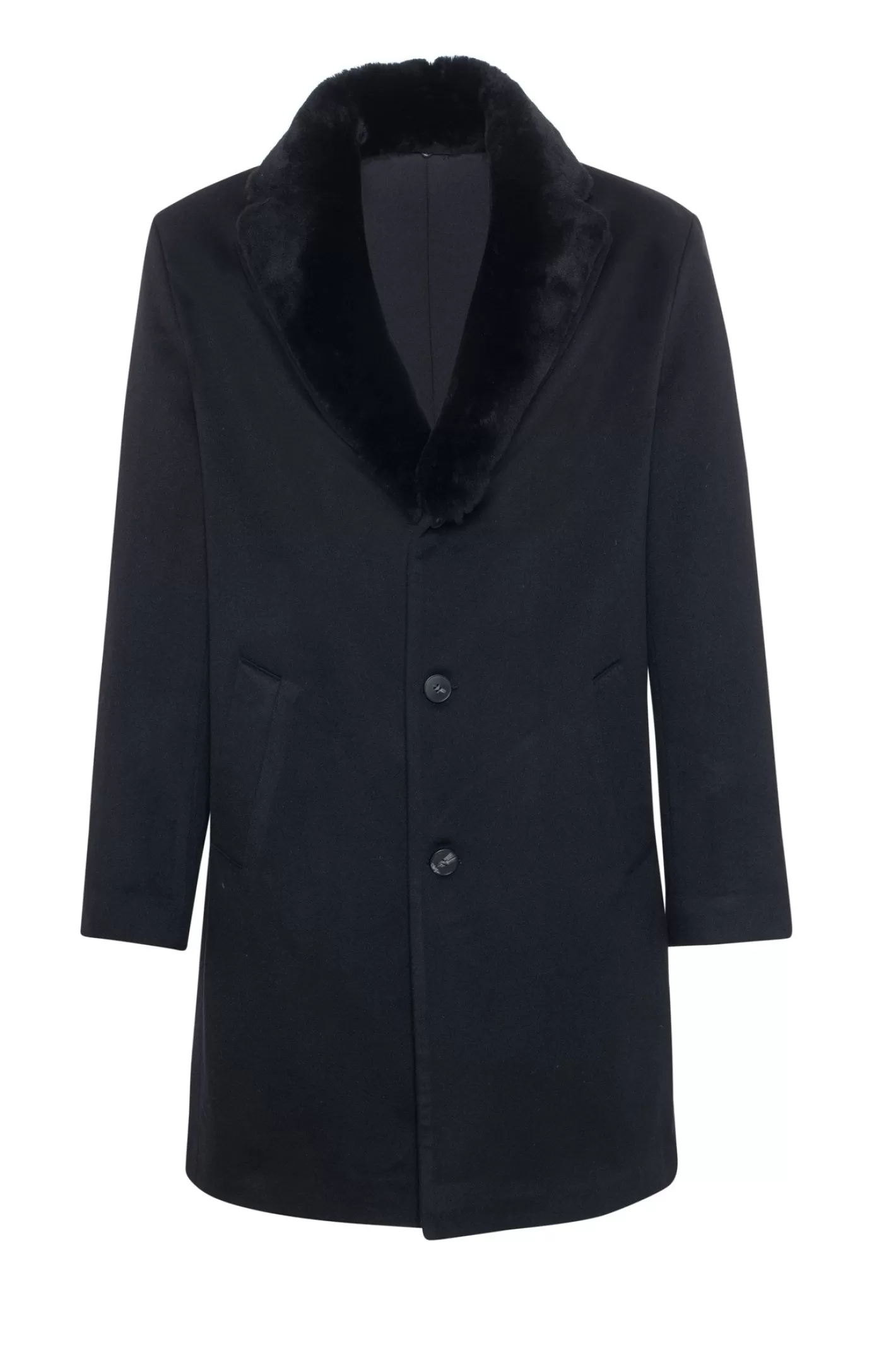 GORSKI Montreal Men's Loro Piana Cashmere Short Coat With Detachable Select Shearling Lamb Collar