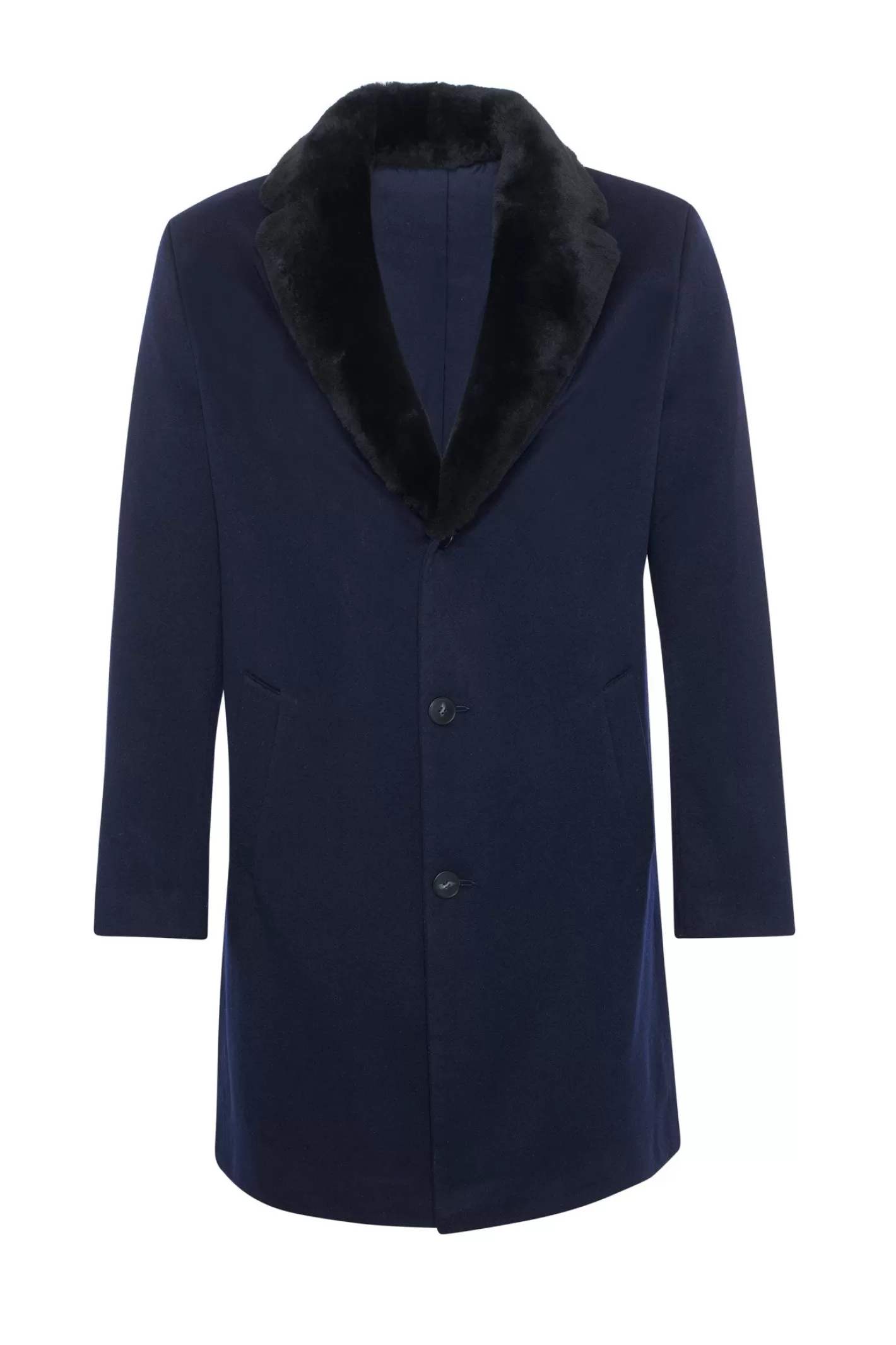 GORSKI Montreal Men's Loro Piana Cashmere Short Coat With Detachable Select Shearling Lamb Collar