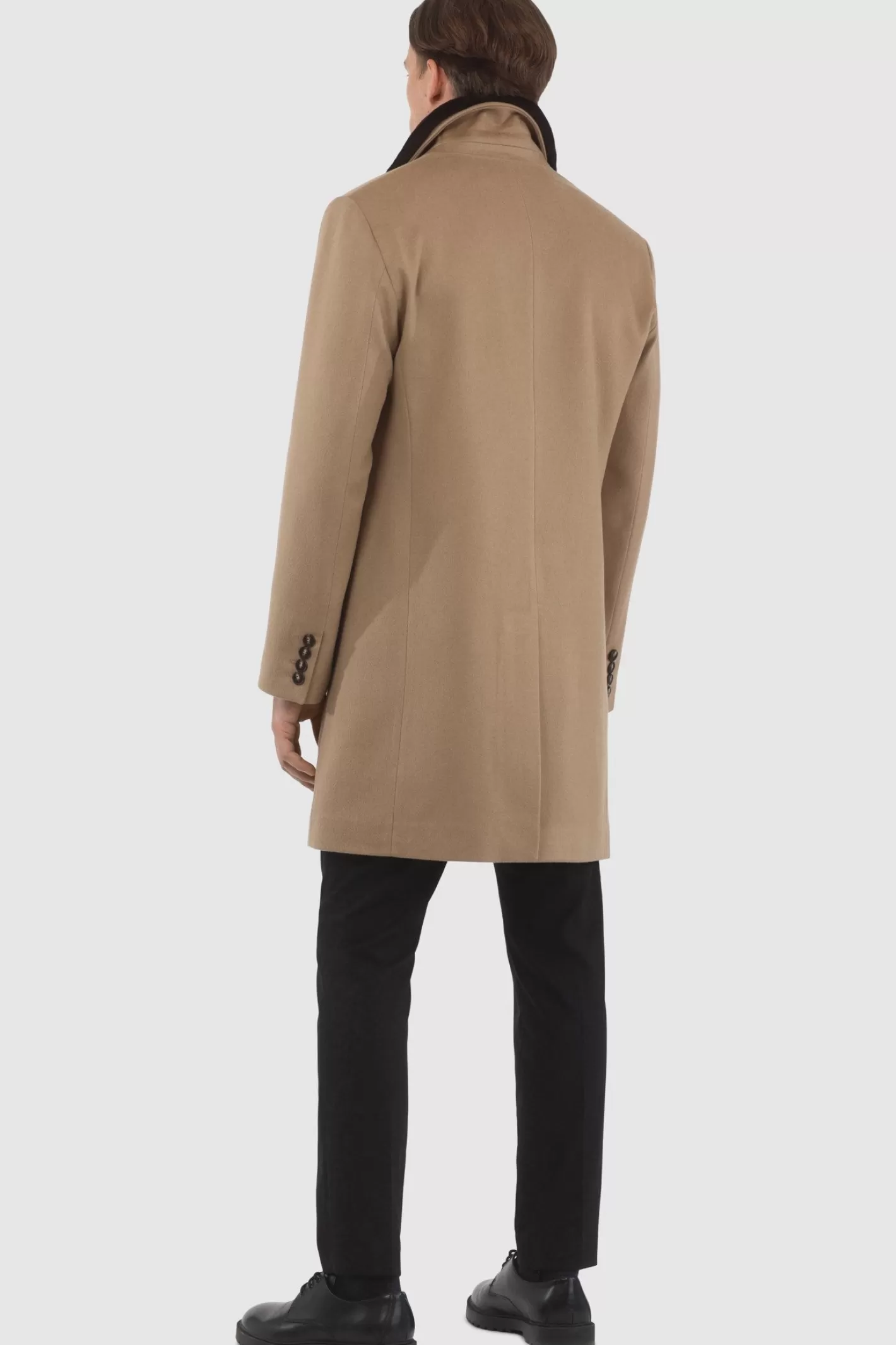GORSKI Montreal Men's Loro Piana Cashmere Short Coat With Detachable Select Shearling Lamb Collar