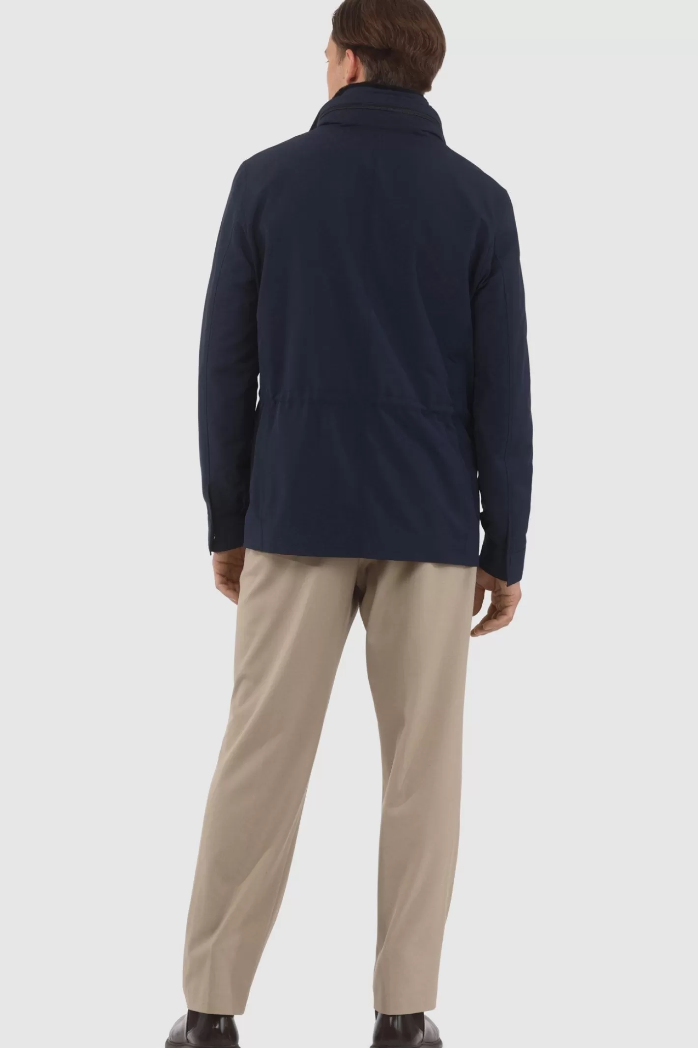 GORSKI Montreal Men's Loro Piana Storm System Lined Jacket W/ Det. Shearling Lamb Collar, Concealed Hood