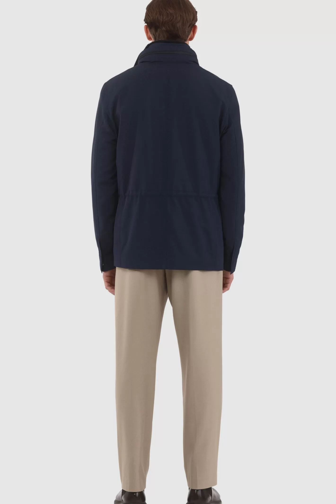 GORSKI Montreal Men's Loro Piana Storm System Lined Jacket W/ Det. Shearling Lamb Collar, Concealed Hood