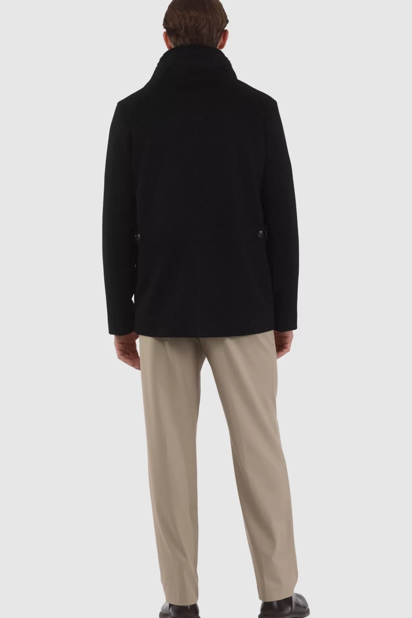 GORSKI Montreal Men's Loro Piana Wool Jacket With Detachable Select Shearling Lamb Collar