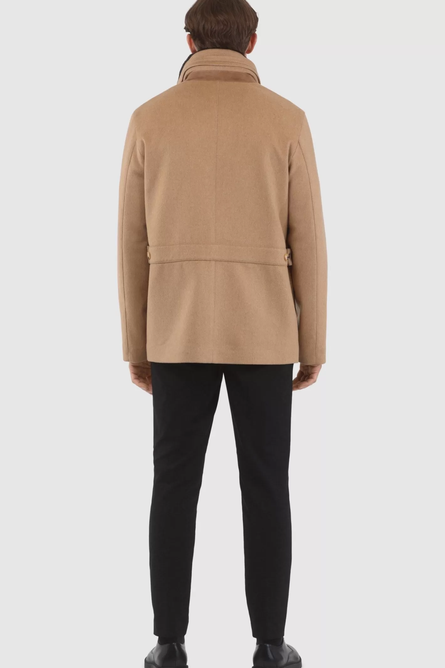 GORSKI Montreal Men's Loro Piana Wool Jacket With Detachable Select Shearling Lamb Collar