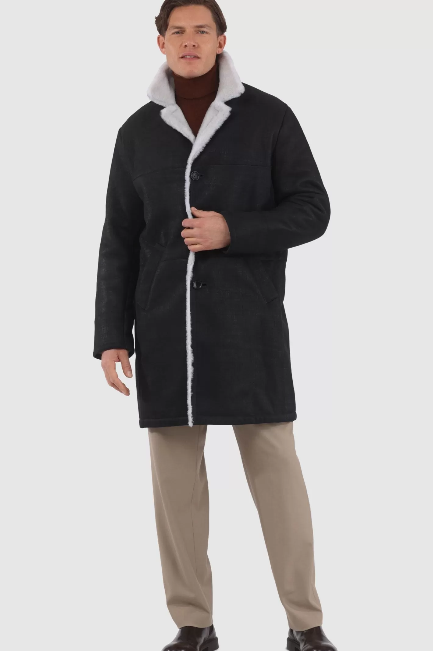 GORSKI Montreal Men's Merino Shearling Lamb Short Coat