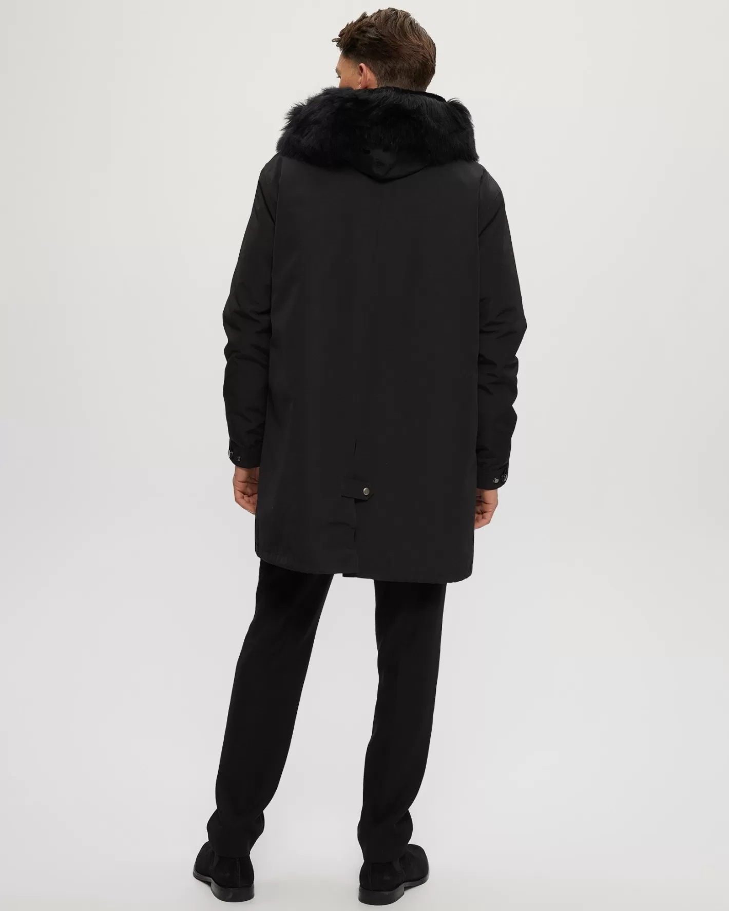 GORSKI Montreal Men's Parka With Select Shearling Lamb Tuxedo And Hood Trim