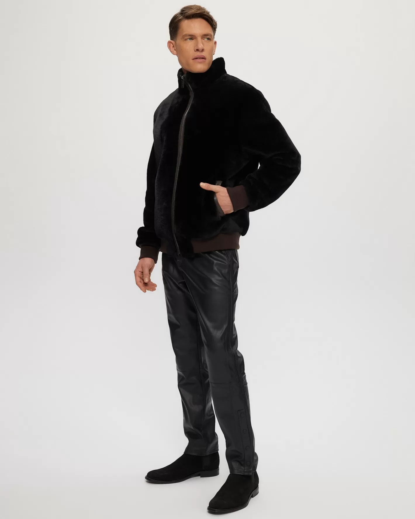 GORSKI Montreal Men's Select Shearling Lamb Bomber Jacket