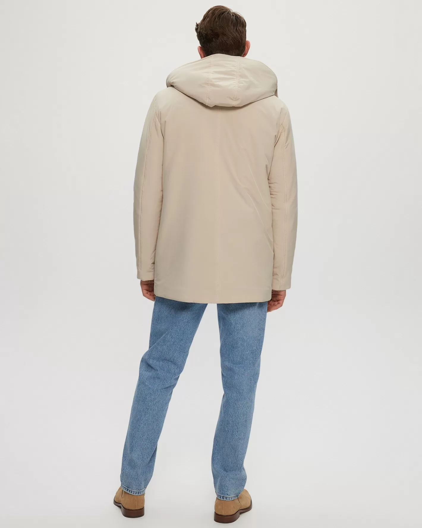 GORSKI Montreal Men's Select Shearling Lamb Lined Parka With Leather Trim And Detachable Select Shearling Lamb Collar And Hood