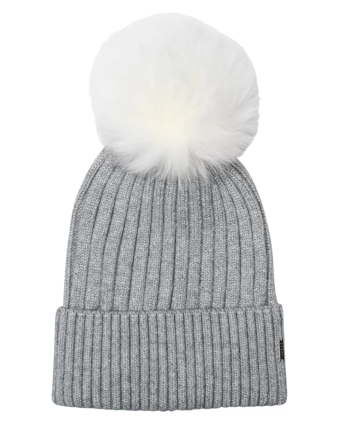 Women GORSKI Montreal Metallic Wool Blend Knit Hat With Toscana Shearling Lamb Pompom
