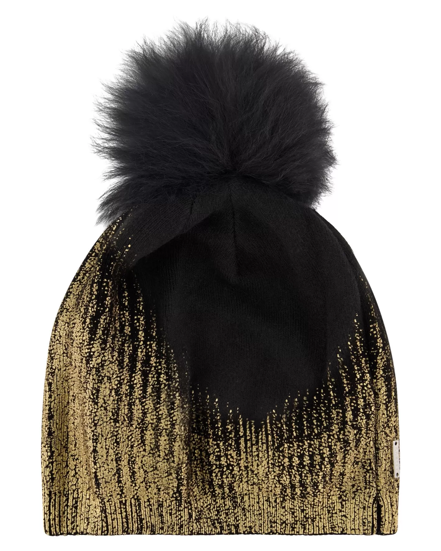 Women GORSKI Montreal Metallic Wool Blend Knit Hat With Toscana Shearling Lamb Pompom