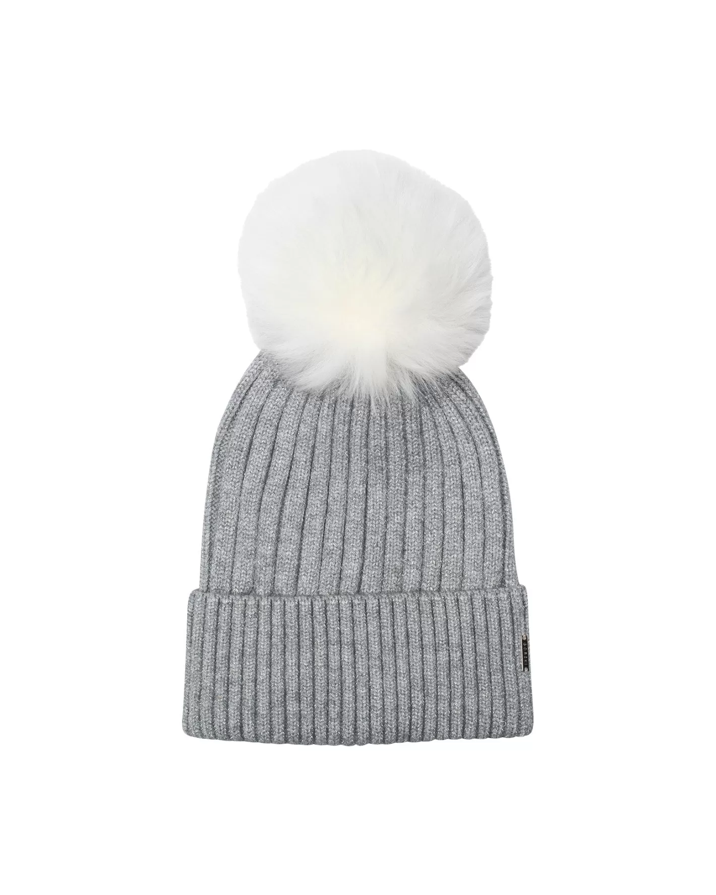 Women GORSKI Montreal Metallic Wool Blend Knit Hat With Toscana Shearling Lamb Pompom