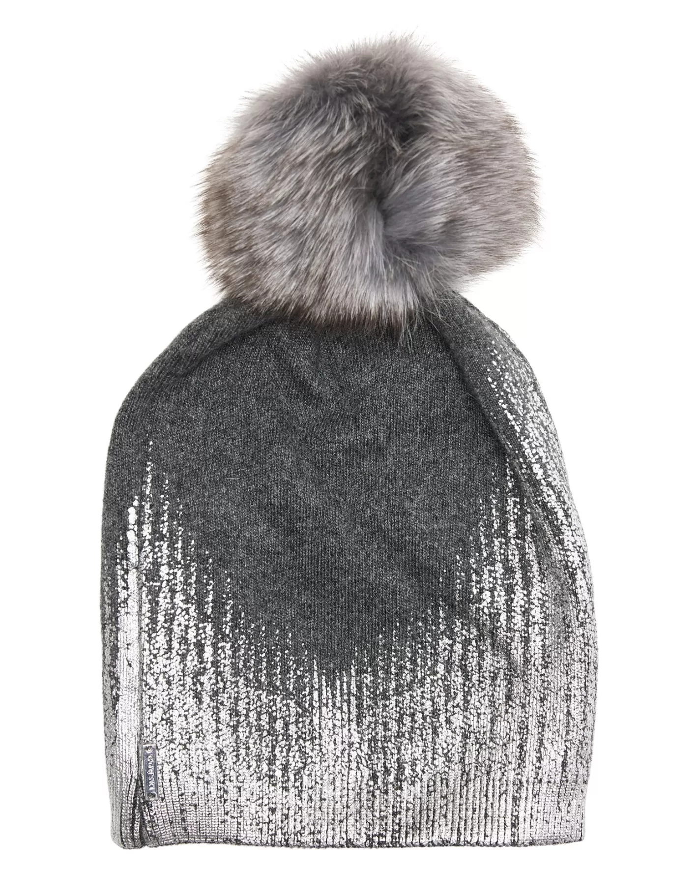 Women GORSKI Montreal Metallic Wool Blend Knit Hat With Toscana Shearling Lamb Pompom