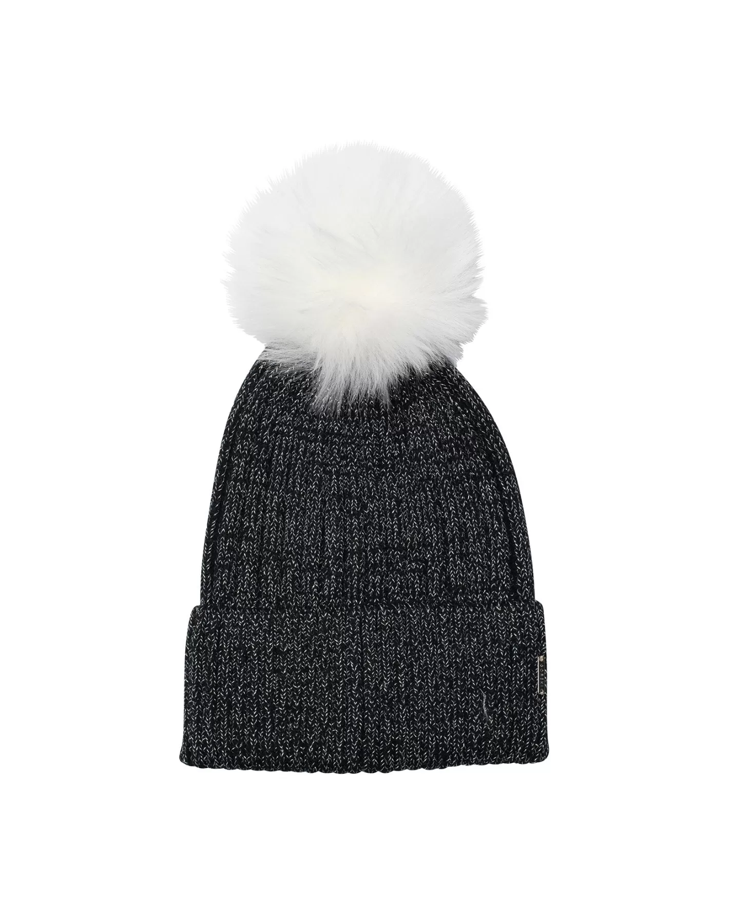 Women GORSKI Montreal Metallic Wool Blend Knit Hat With Toscana Shearling Lamb Pompom