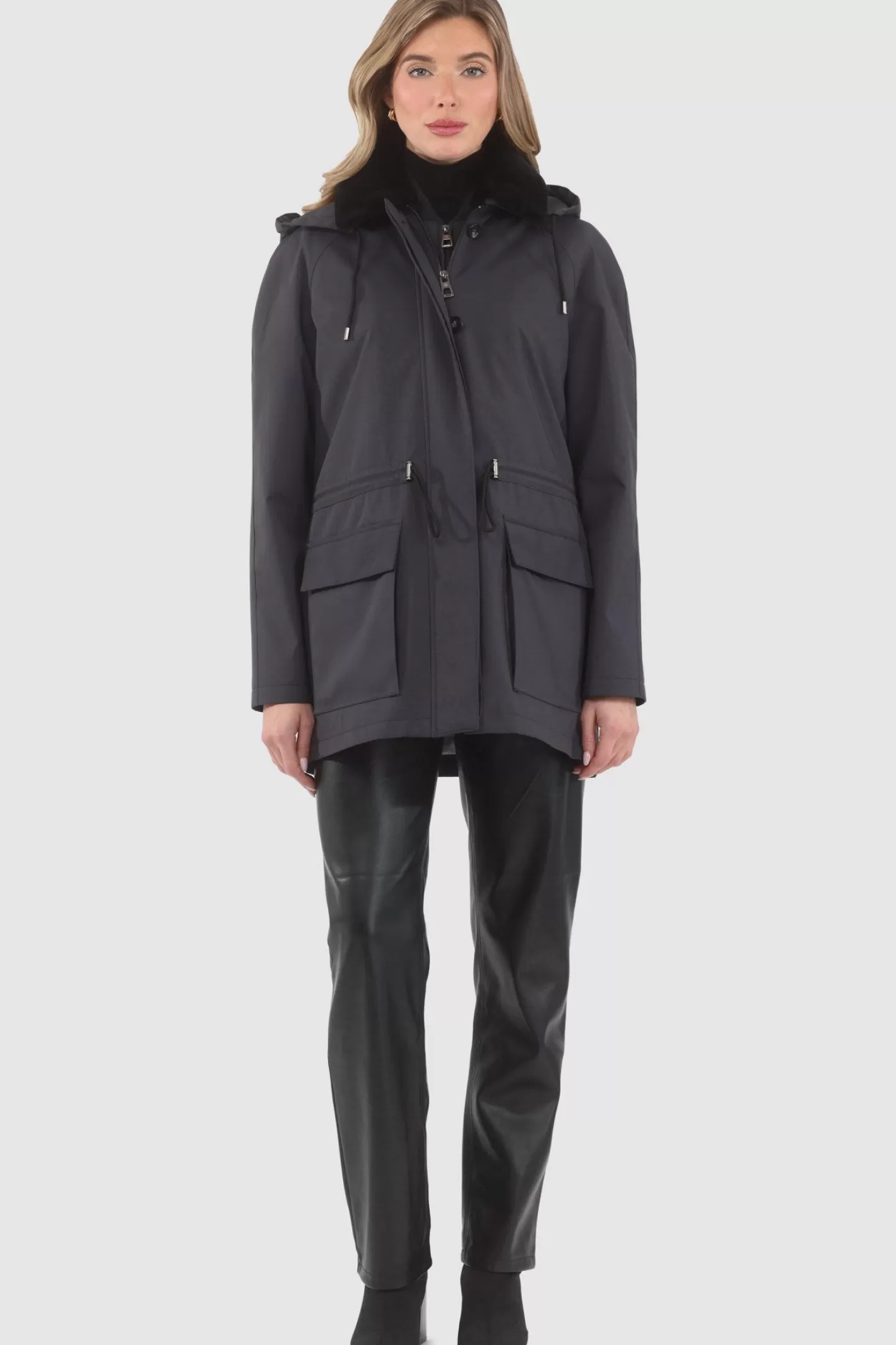 Women GORSKI Montreal Parka With Detachable Hood And Select Shearling Lamb Collar, Removable Vest (2 Pcs)