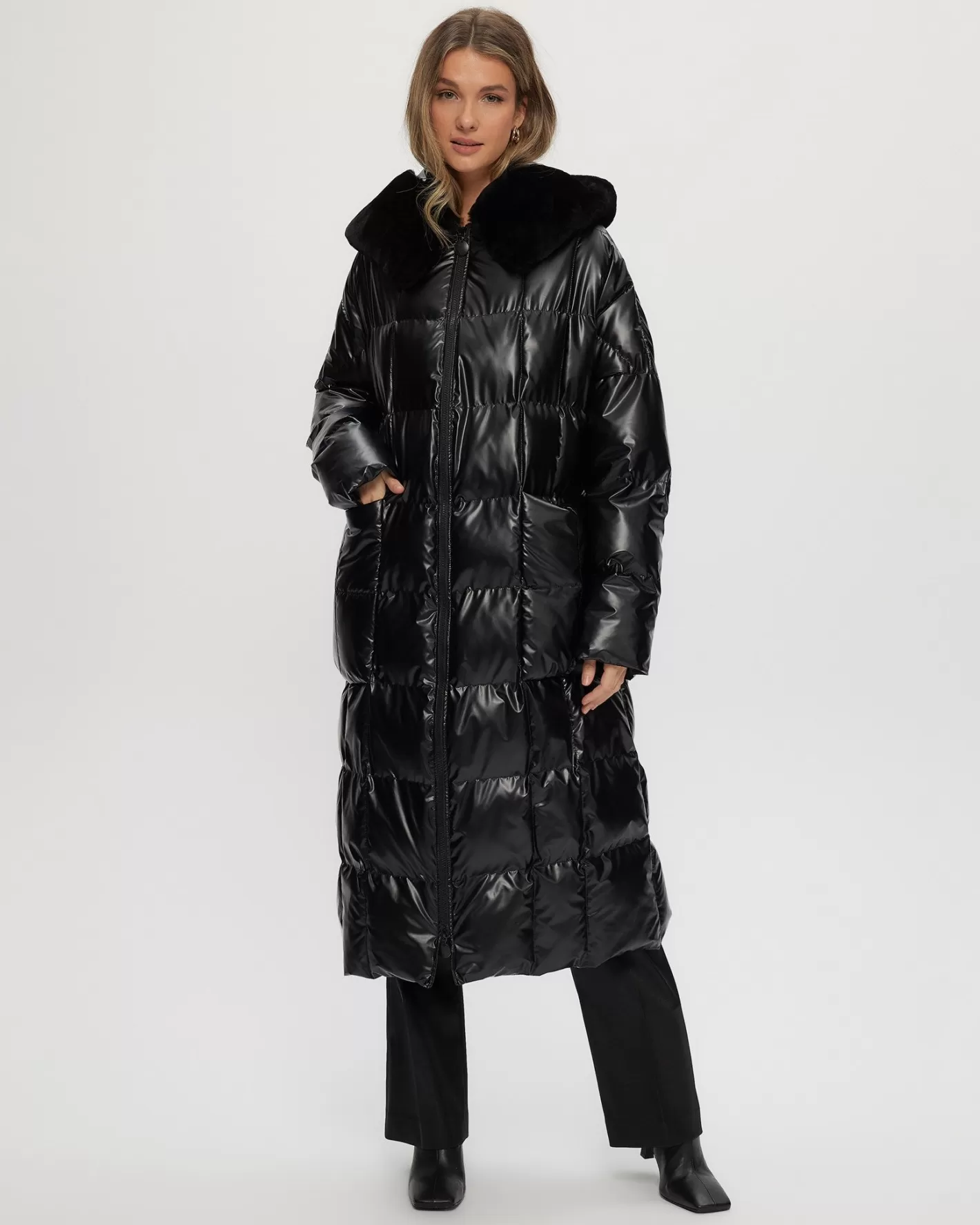 Women GORSKI Montreal QUILTED PARKA WITH SHEARLING LAMB HOOD TRIM