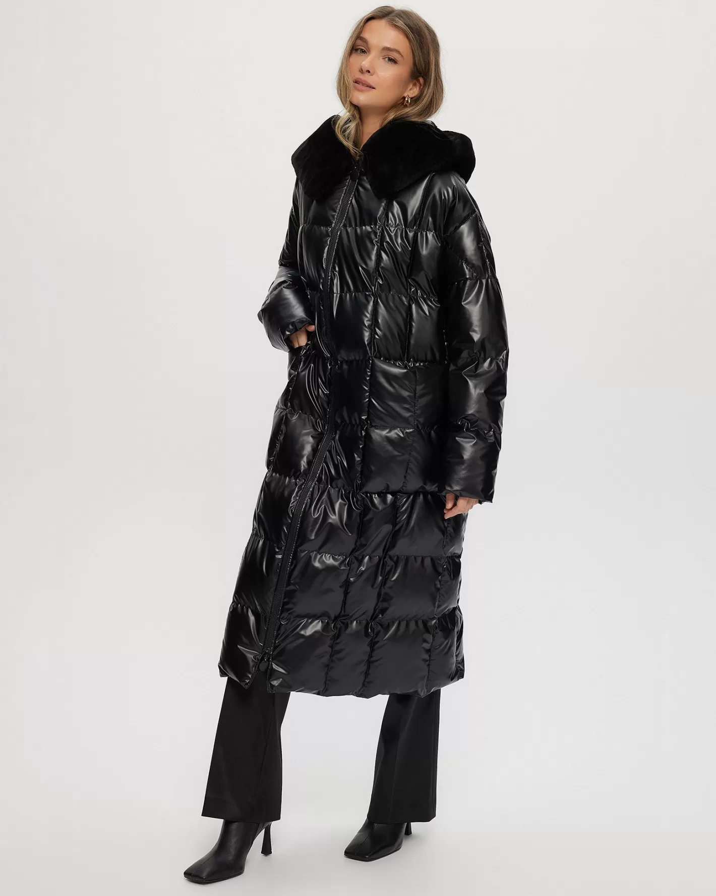 Women GORSKI Montreal QUILTED PARKA WITH SHEARLING LAMB HOOD TRIM