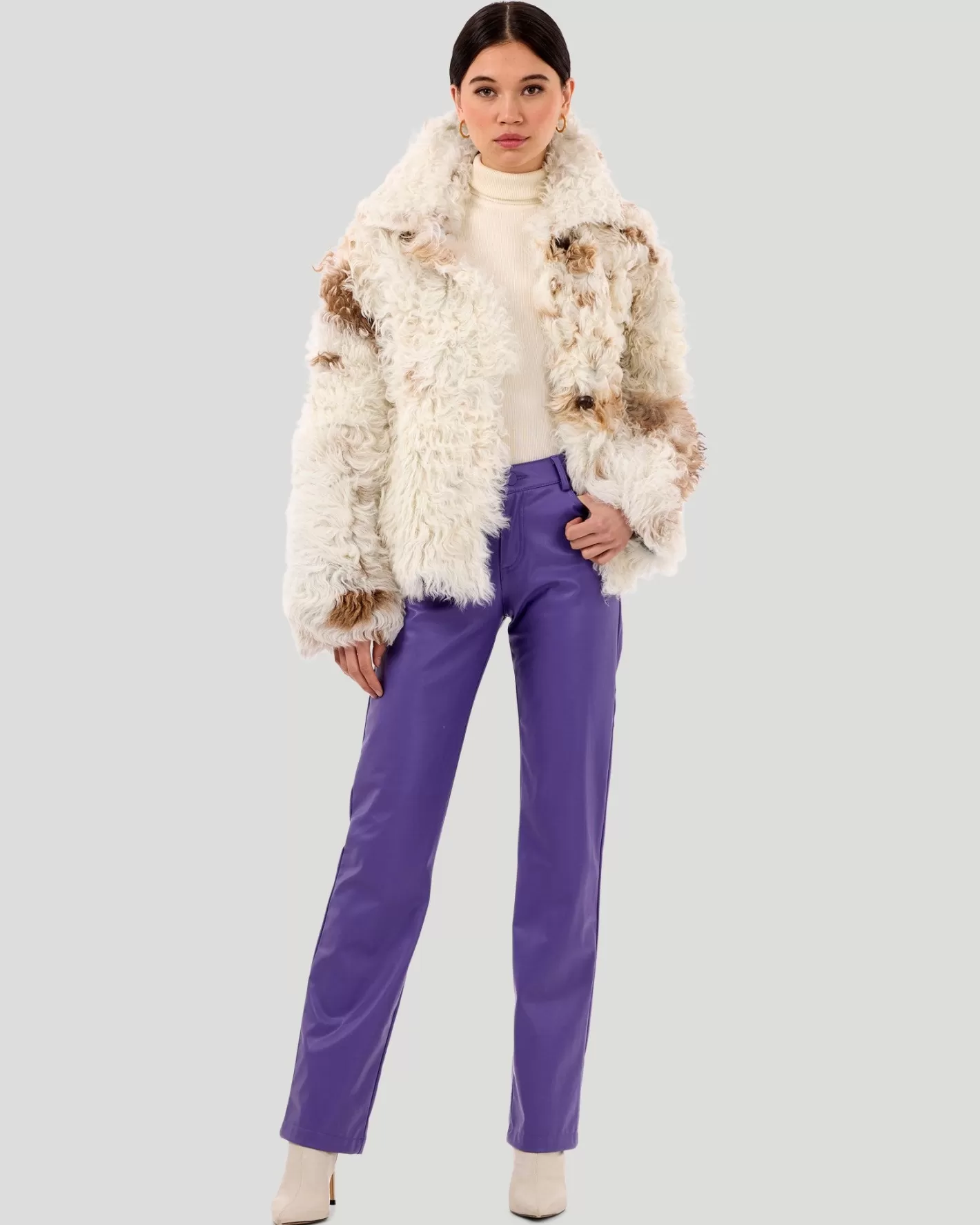 Women GORSKI Montreal Reversible Long Hair Select Shearling Lamb Jacket