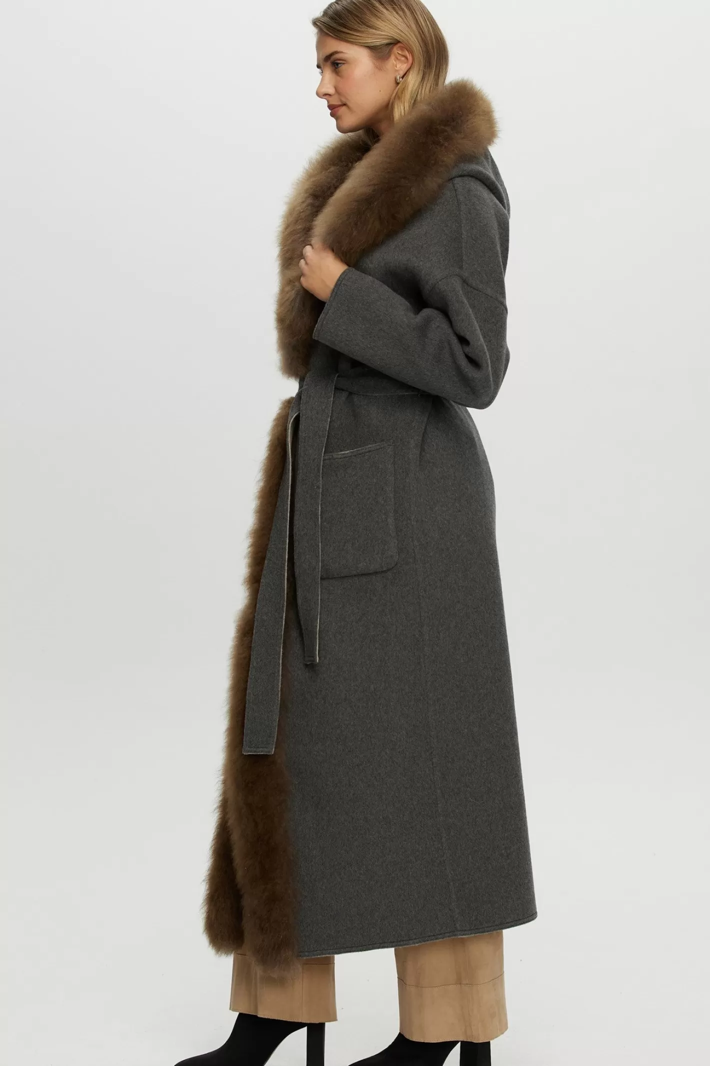 Women GORSKI Montreal Reversible Loro Piana Cashmere Parka With Select Cashmere Goat Trim