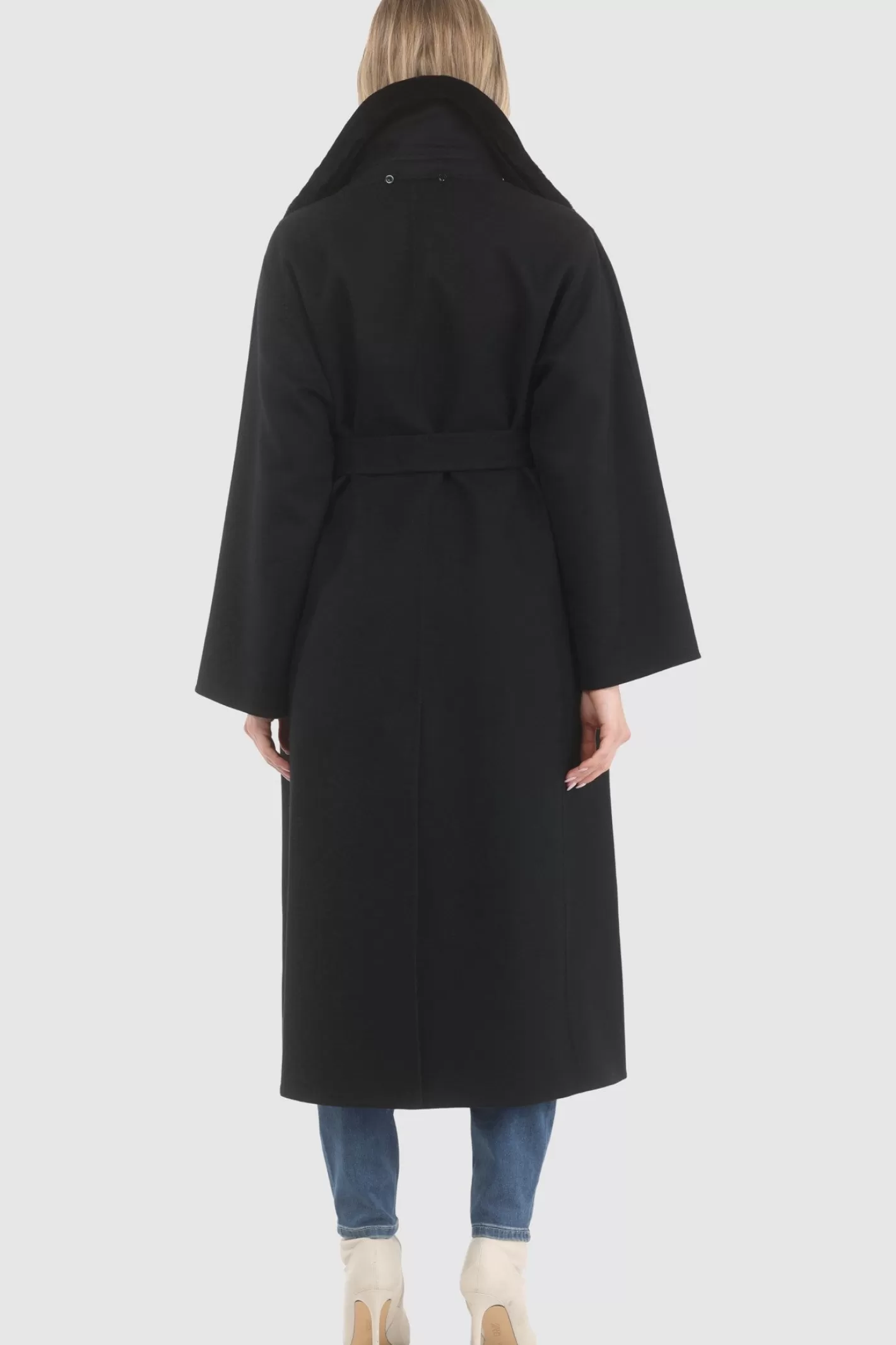 Women GORSKI Montreal Reversible Loro Piana Wool Coat With Detachable Select Shearling Lamb Collar, Belt