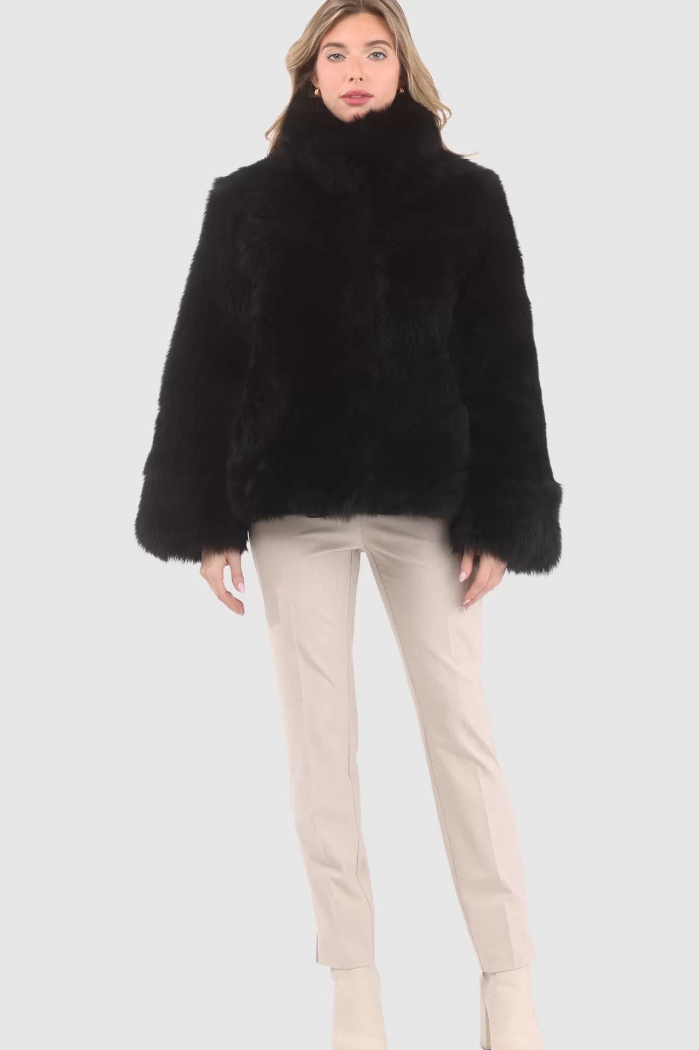 Women GORSKI Montreal Reversible Merinillo Shearling Lamb Chevron Jacket With Horizontal Bottom