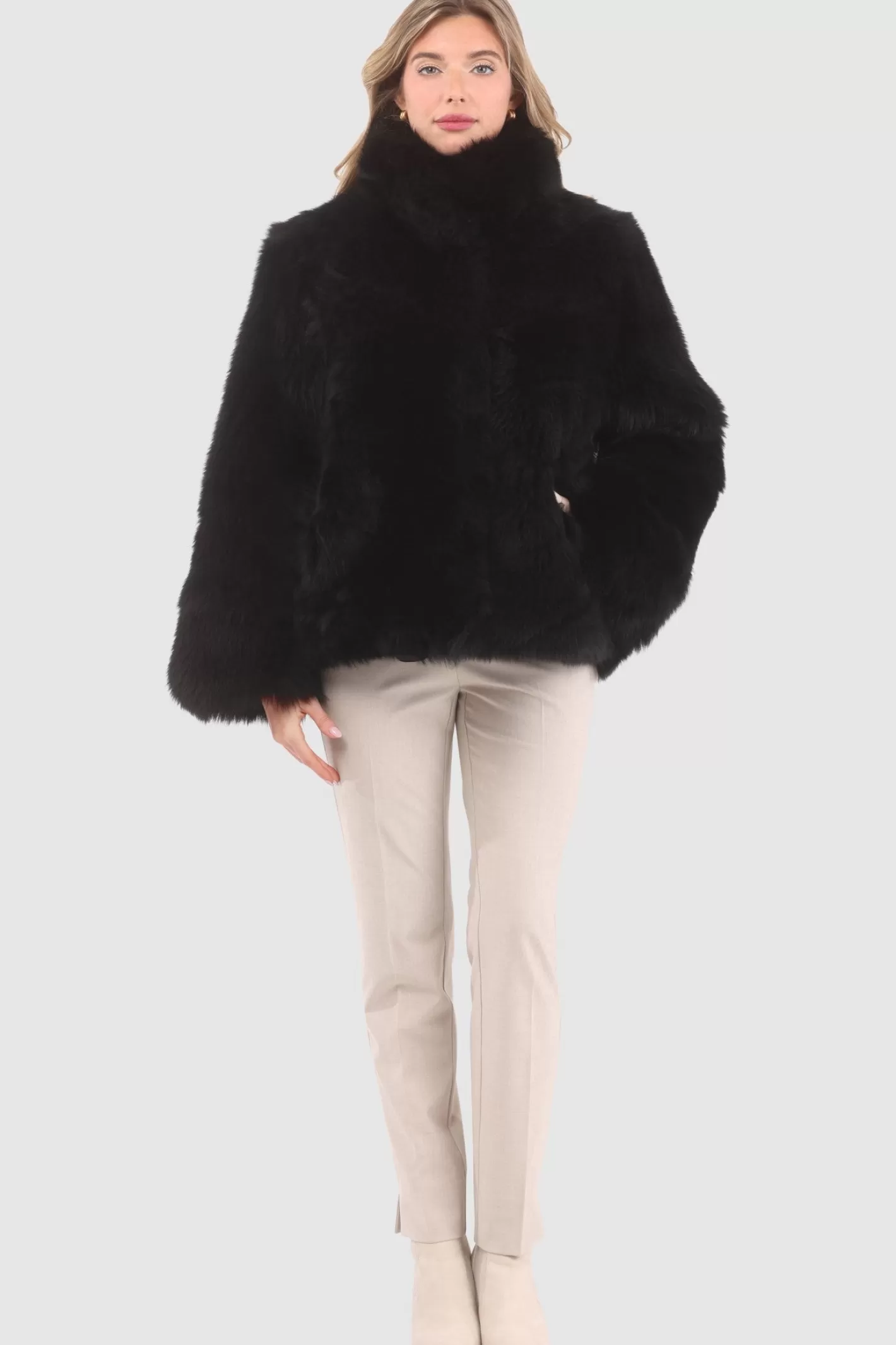 Women GORSKI Montreal Reversible Merinillo Shearling Lamb Chevron Jacket With Horizontal Bottom