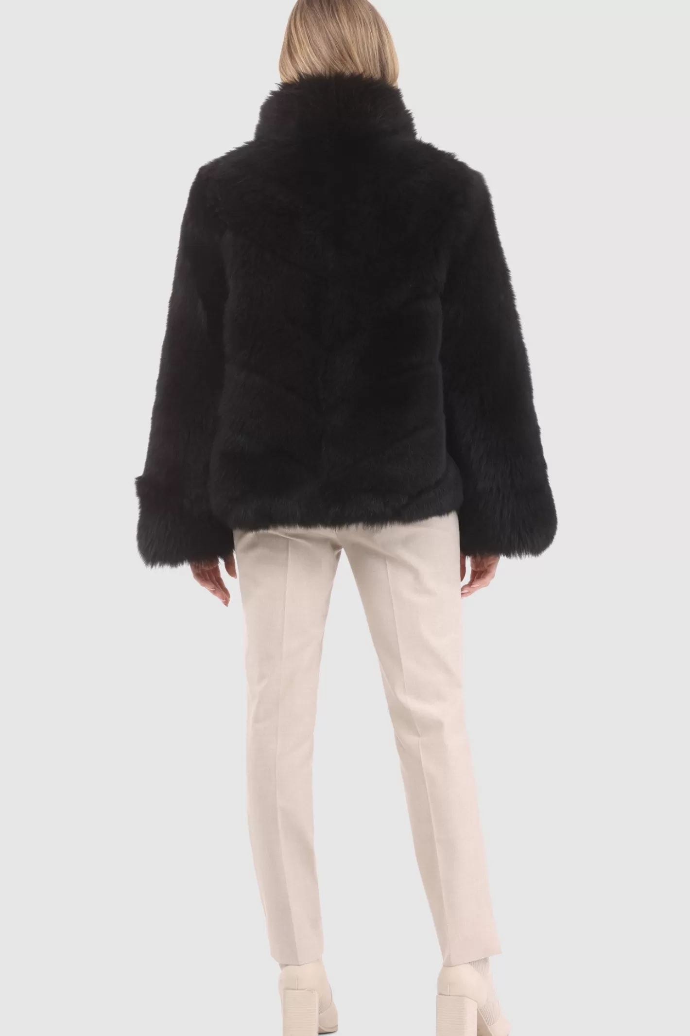 Women GORSKI Montreal Reversible Merinillo Shearling Lamb Chevron Jacket With Horizontal Bottom