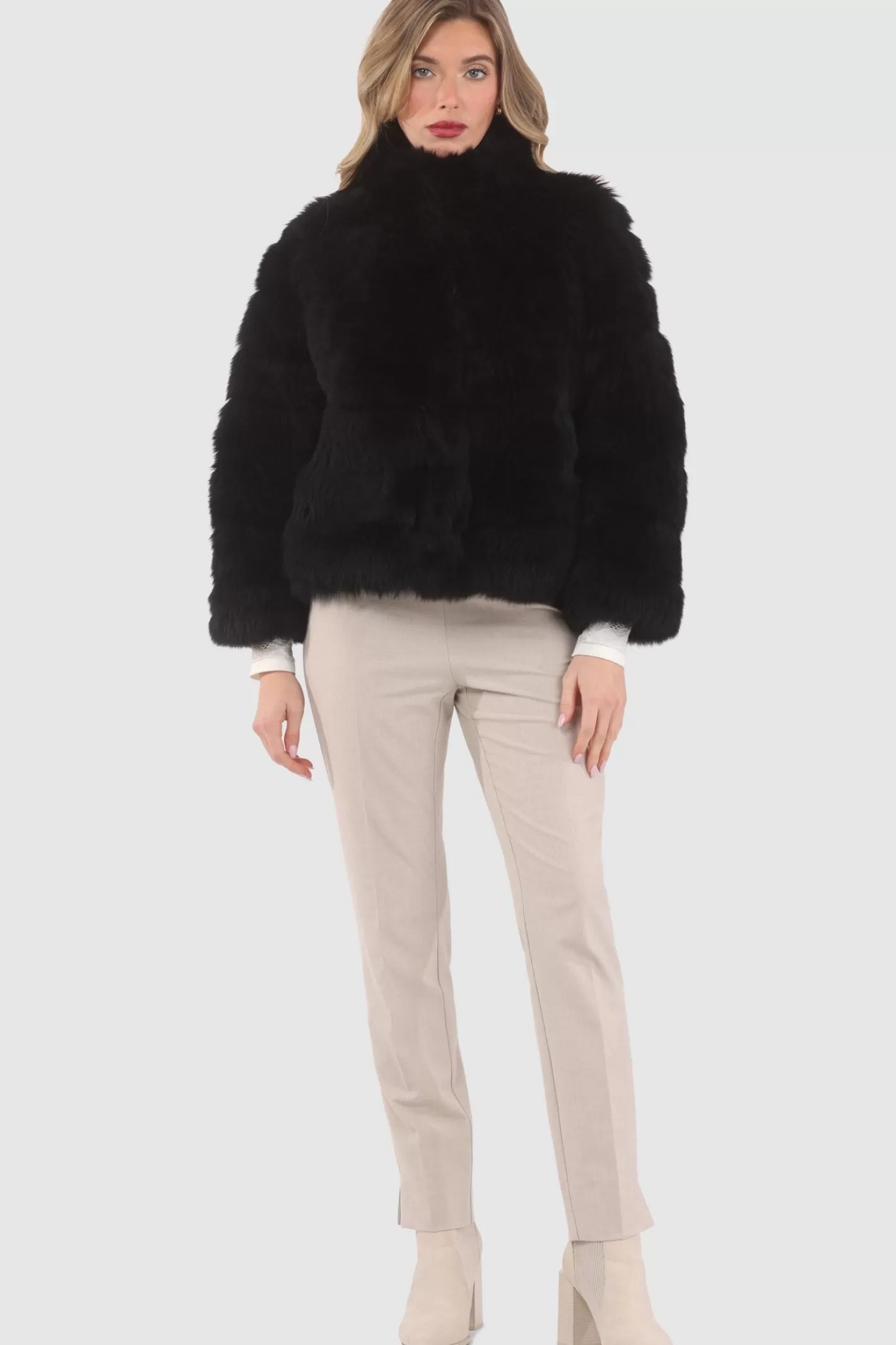 Women GORSKI Montreal Reversible Merinillo Shearling Lamb Jacket With Cropped Sleeves