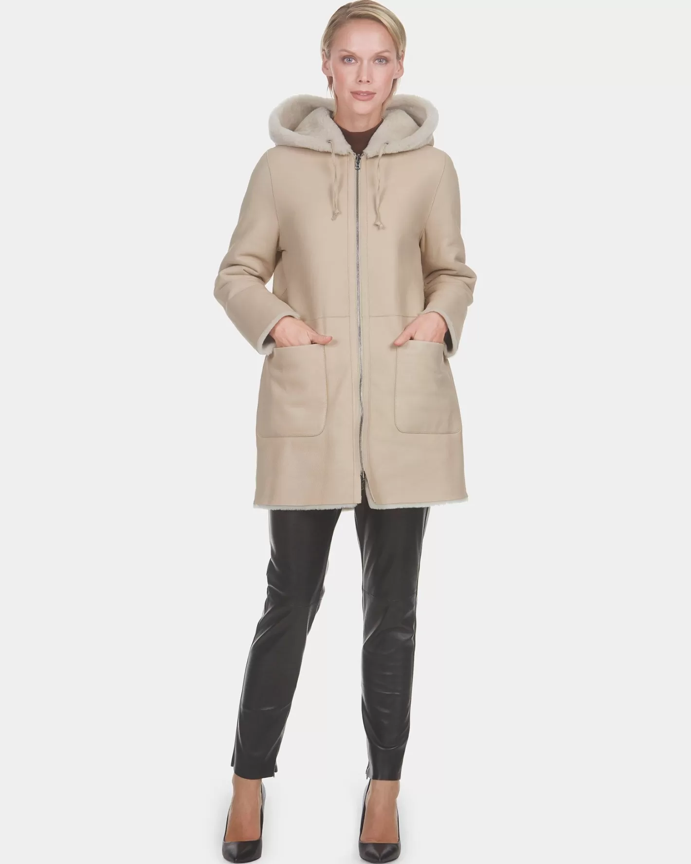 Women GORSKI Montreal Reversible Merino Shearling Lamb Parka With Embellishment