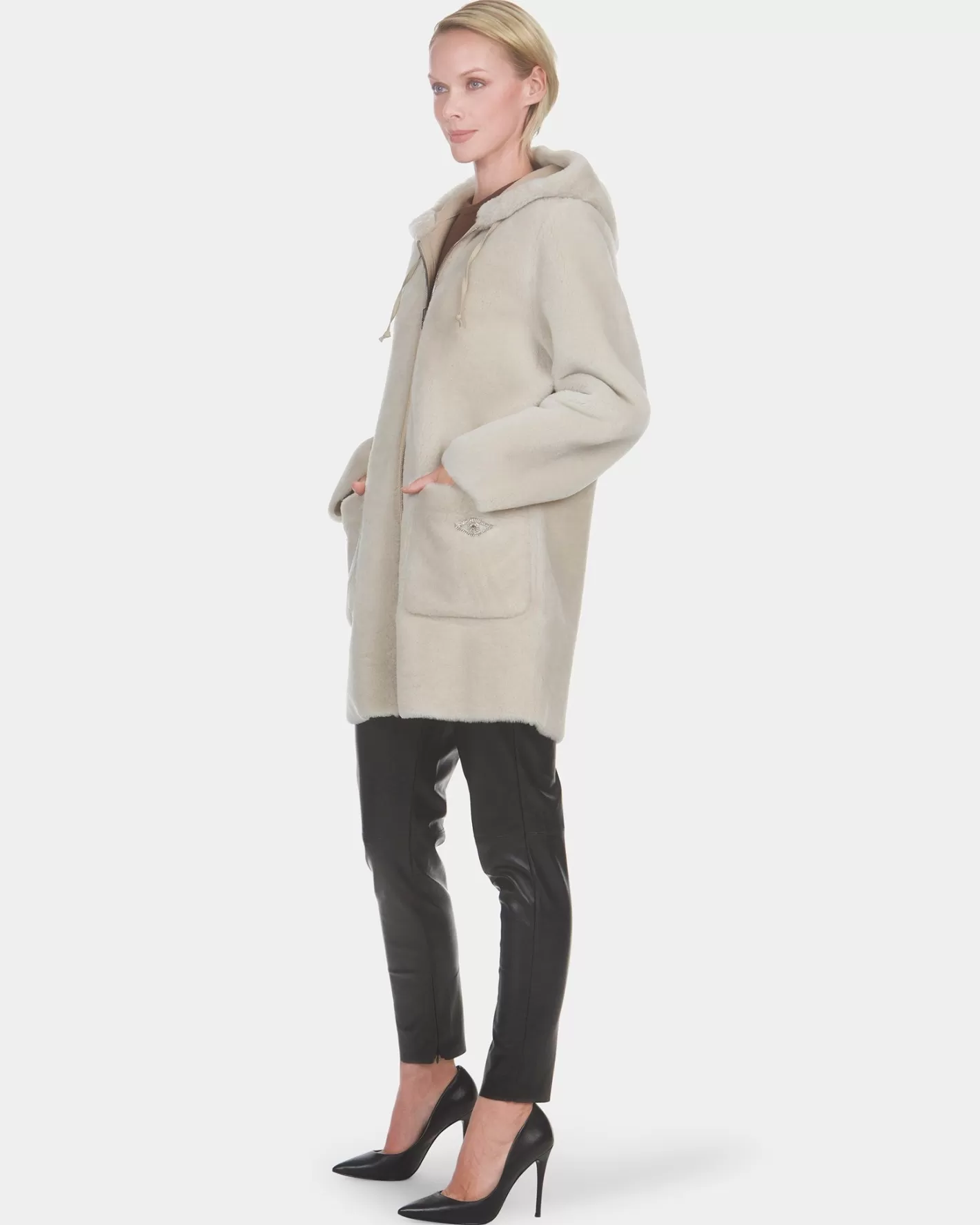 Women GORSKI Montreal Reversible Merino Shearling Lamb Parka With Embellishment