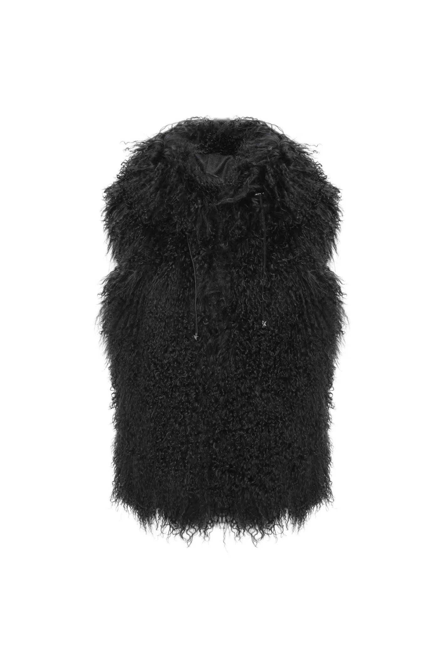 Women GORSKI Montreal Reversible Select Mongolian Shearling Lamb Vest With Loro Piana Cashmere & Wool Back