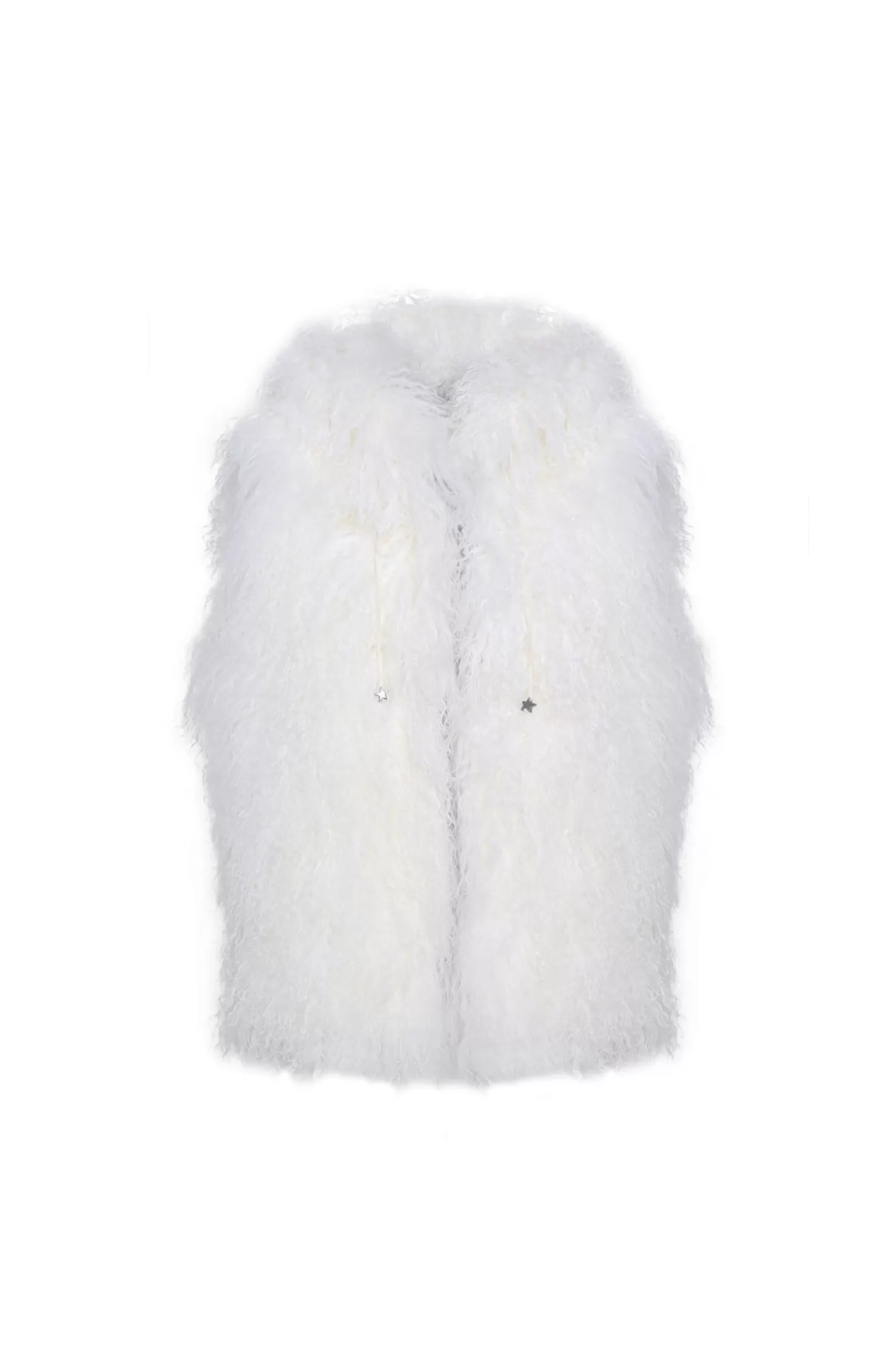 Women GORSKI Montreal Reversible Select Mongolian Shearling Lamb Vest With Loro Piana Cashmere & Wool Back