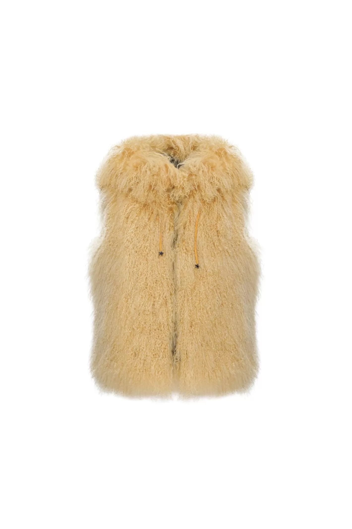 Women GORSKI Montreal Reversible Select Mongolian Shearling Lamb Vest With Loro Piana Cashmere & Wool Back
