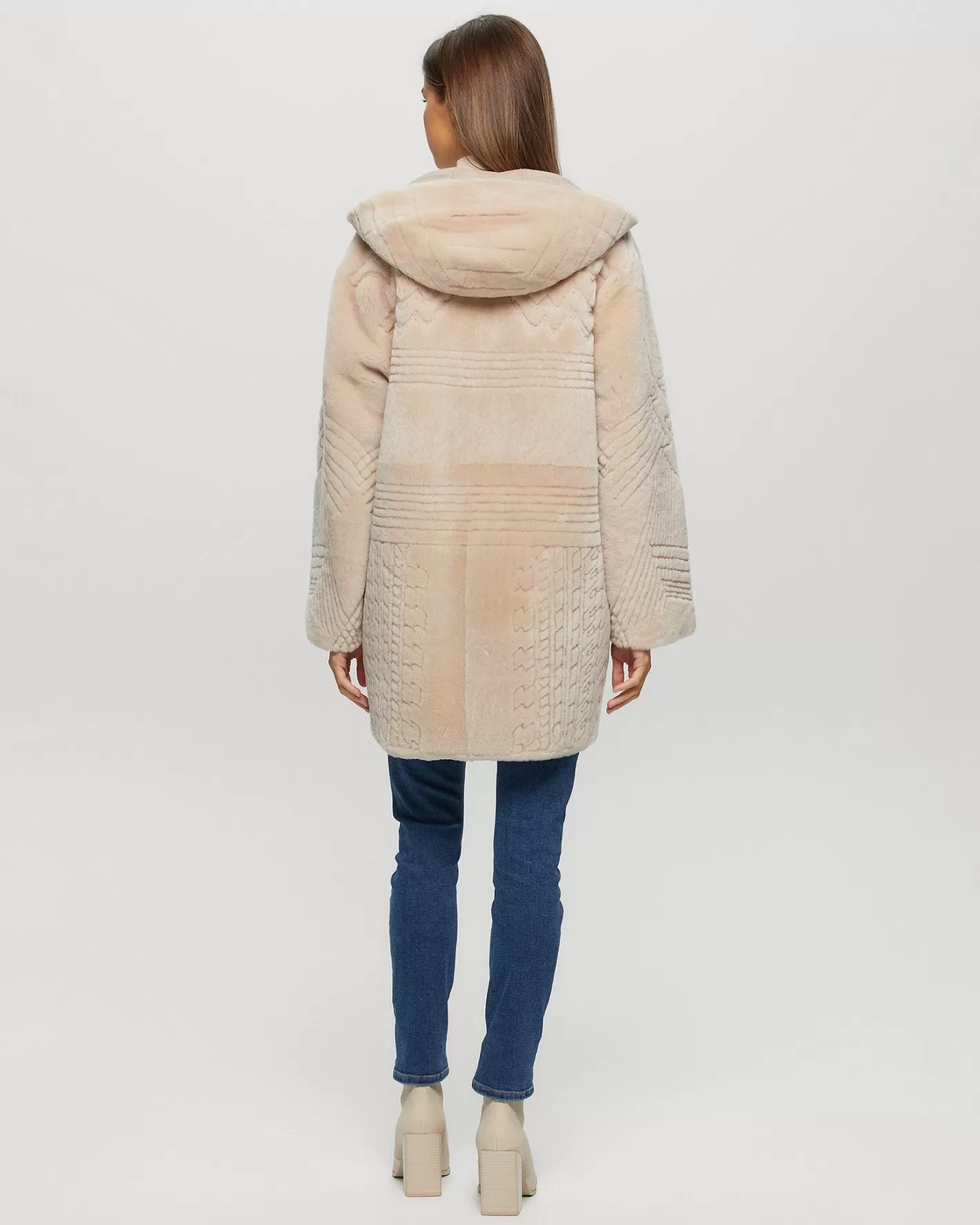 Women GORSKI Montreal Reversible Select Shearling Lamb Parka With Grooved Pattern