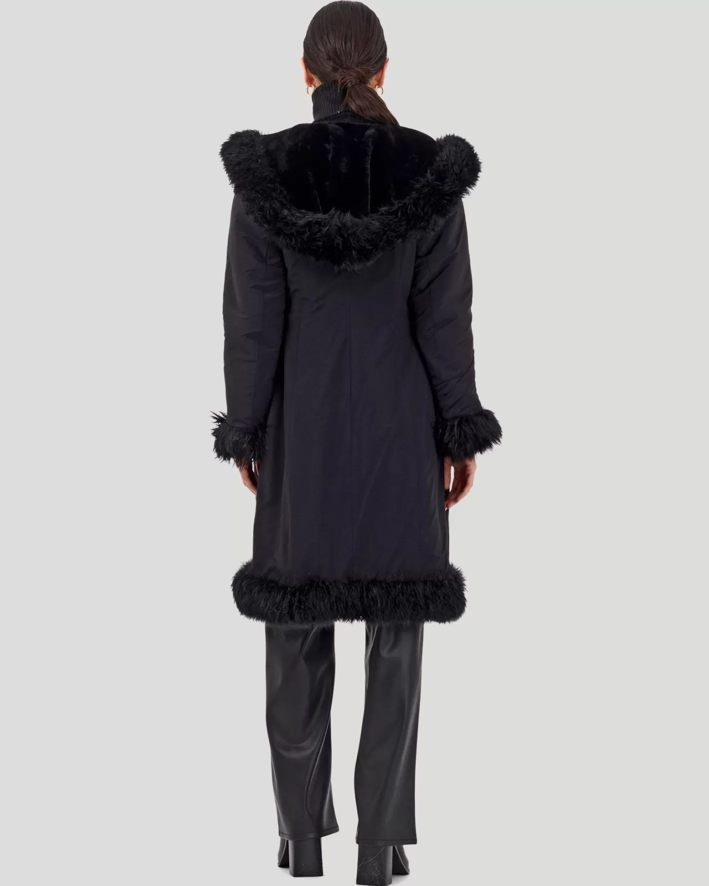 Women GORSKI Montreal Reversible Select Shearling Lamb Parka With Long Hair Merino Trim And Belt